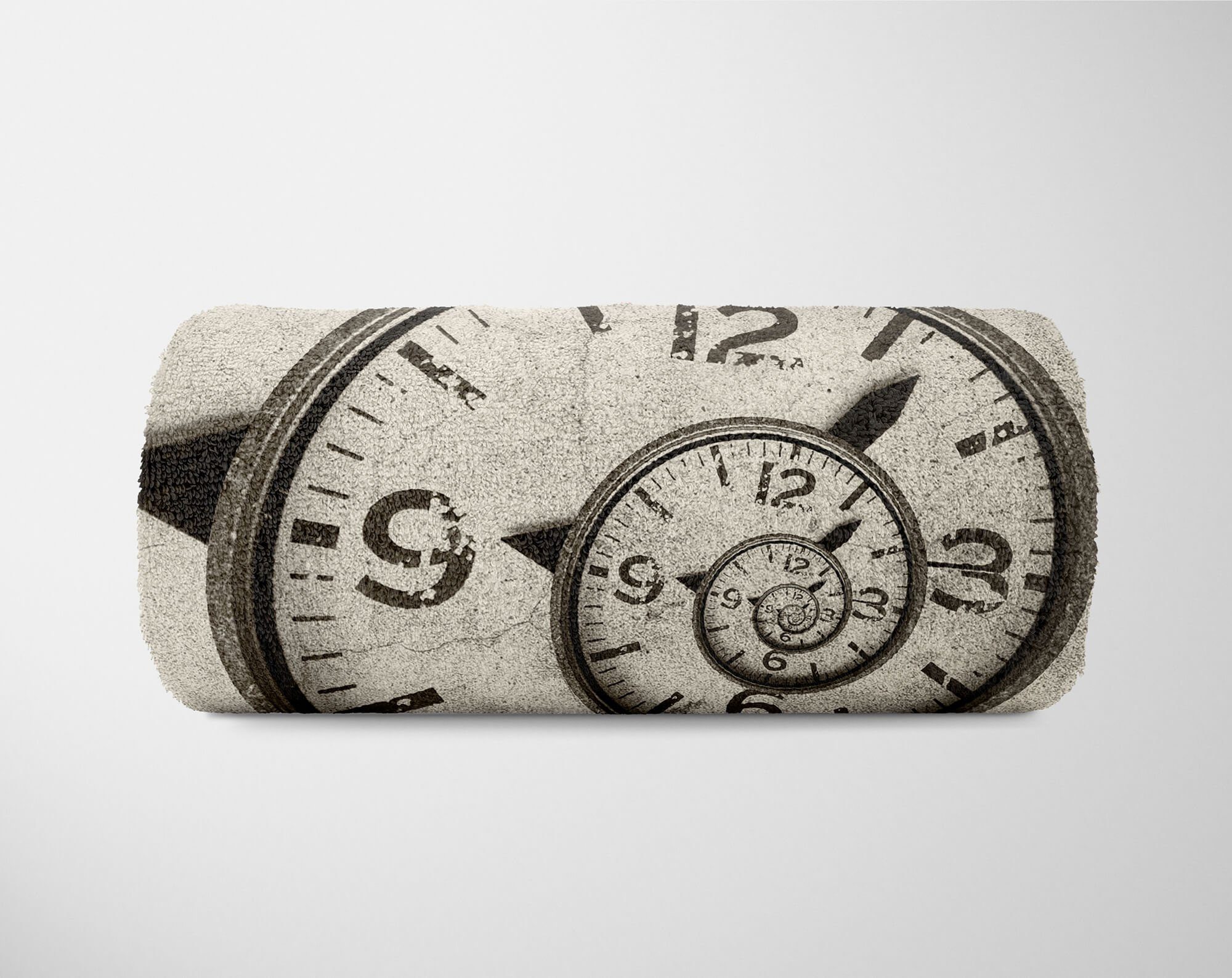 Sinus mit Art Handtücher Saunatuch Ziffernblatt Handtuch Uhr S, Kuscheldecke (1-St), Strandhandtuch Baumwolle-Polyester-Mix Fotomotiv Handtuch