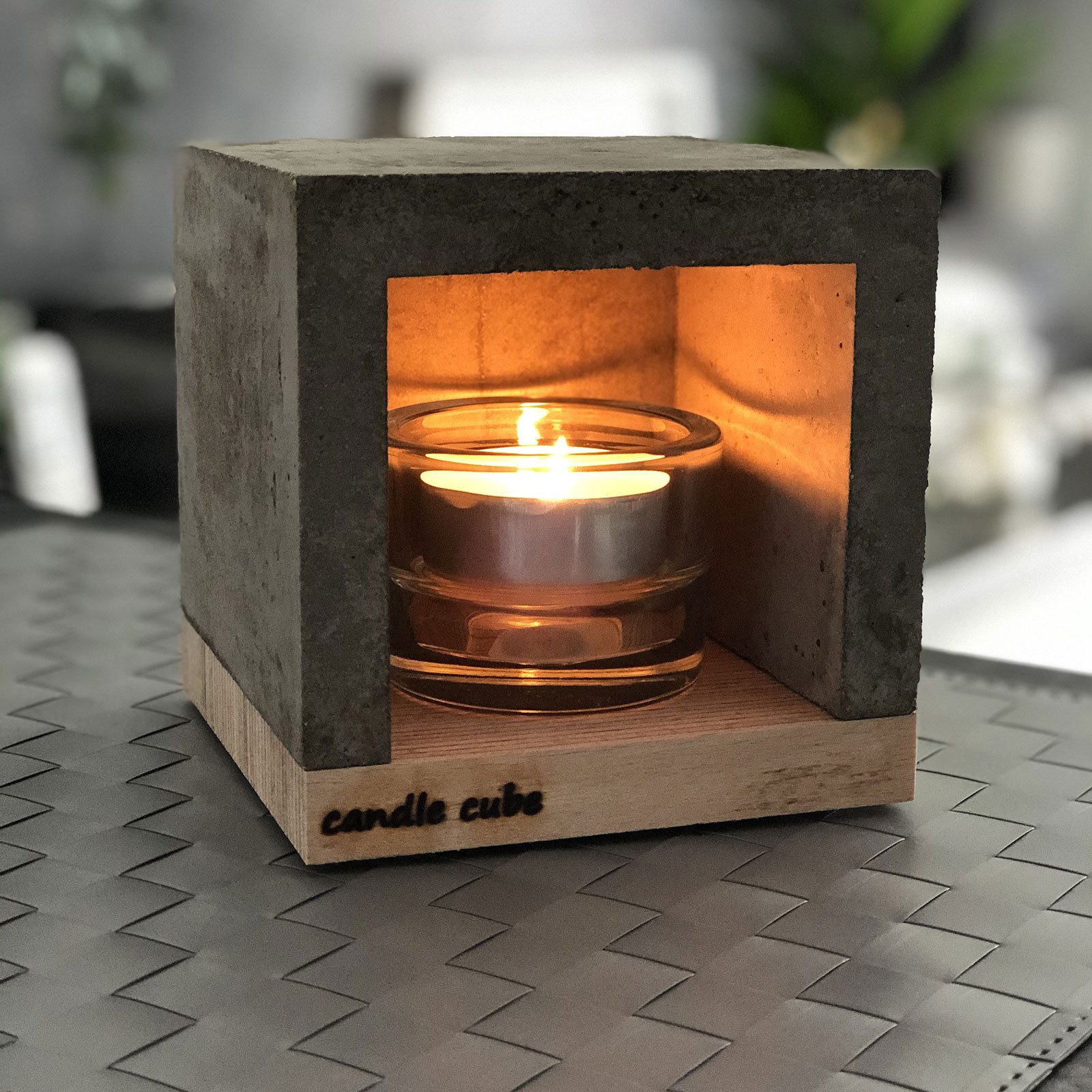 ECI Tools Kerzenhalter candle cube© Teelicht Tisch Kamin Beton mit gr. Teel günstig online kaufen