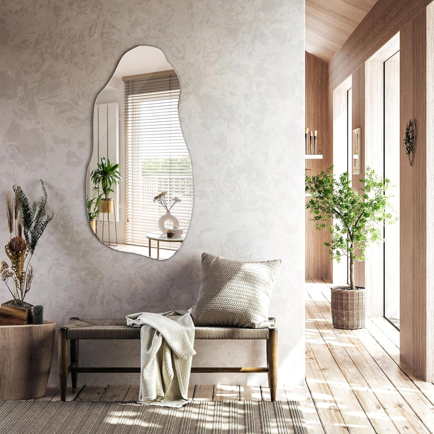 Tulup Dekospiegel Deko Spiegel Wand Modern Glas Kosmetikspiegel Loft, Unreg günstig online kaufen