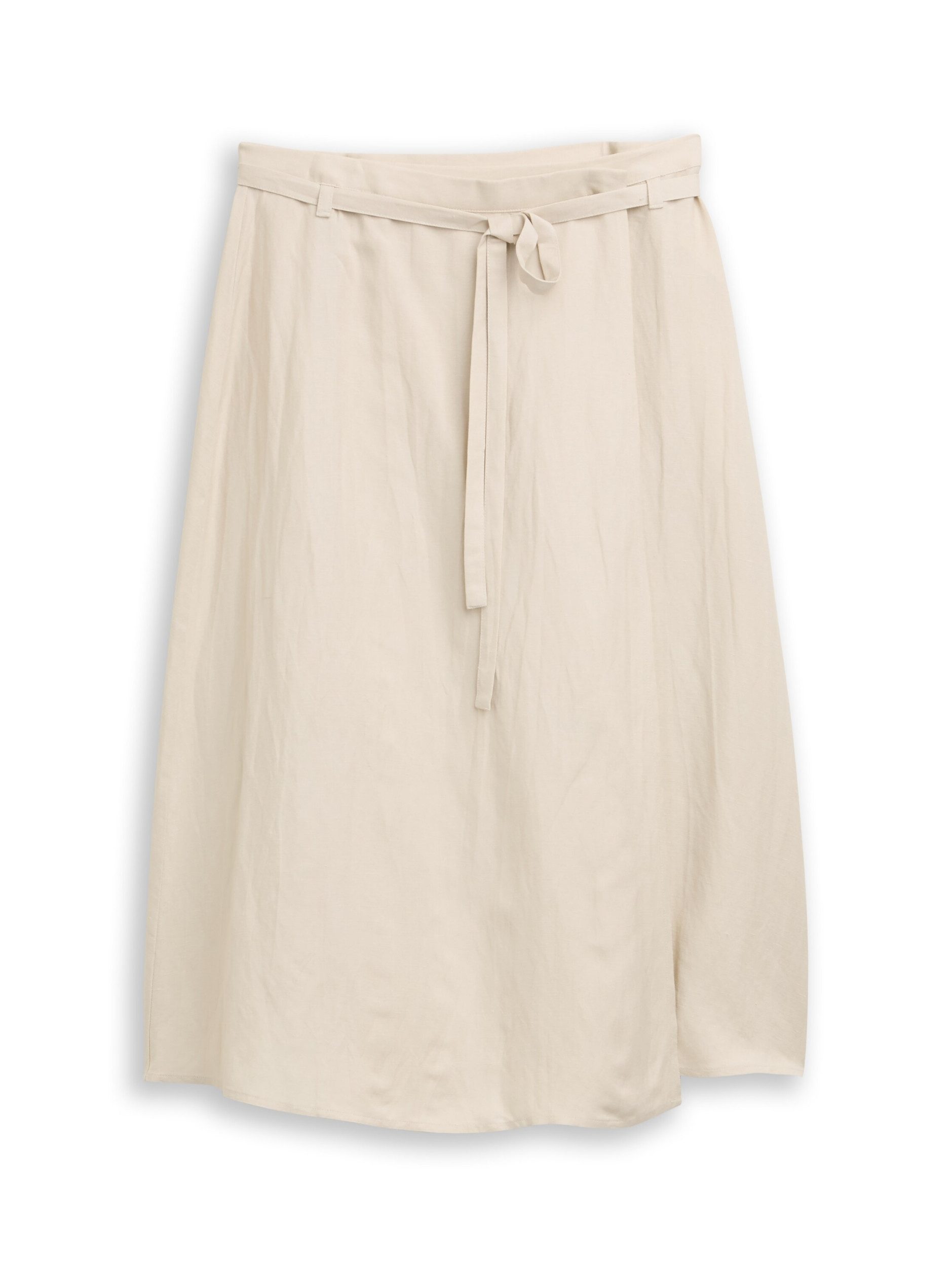 TOM TAILOR Bleistiftrock skirt linen wrap sand stone beige