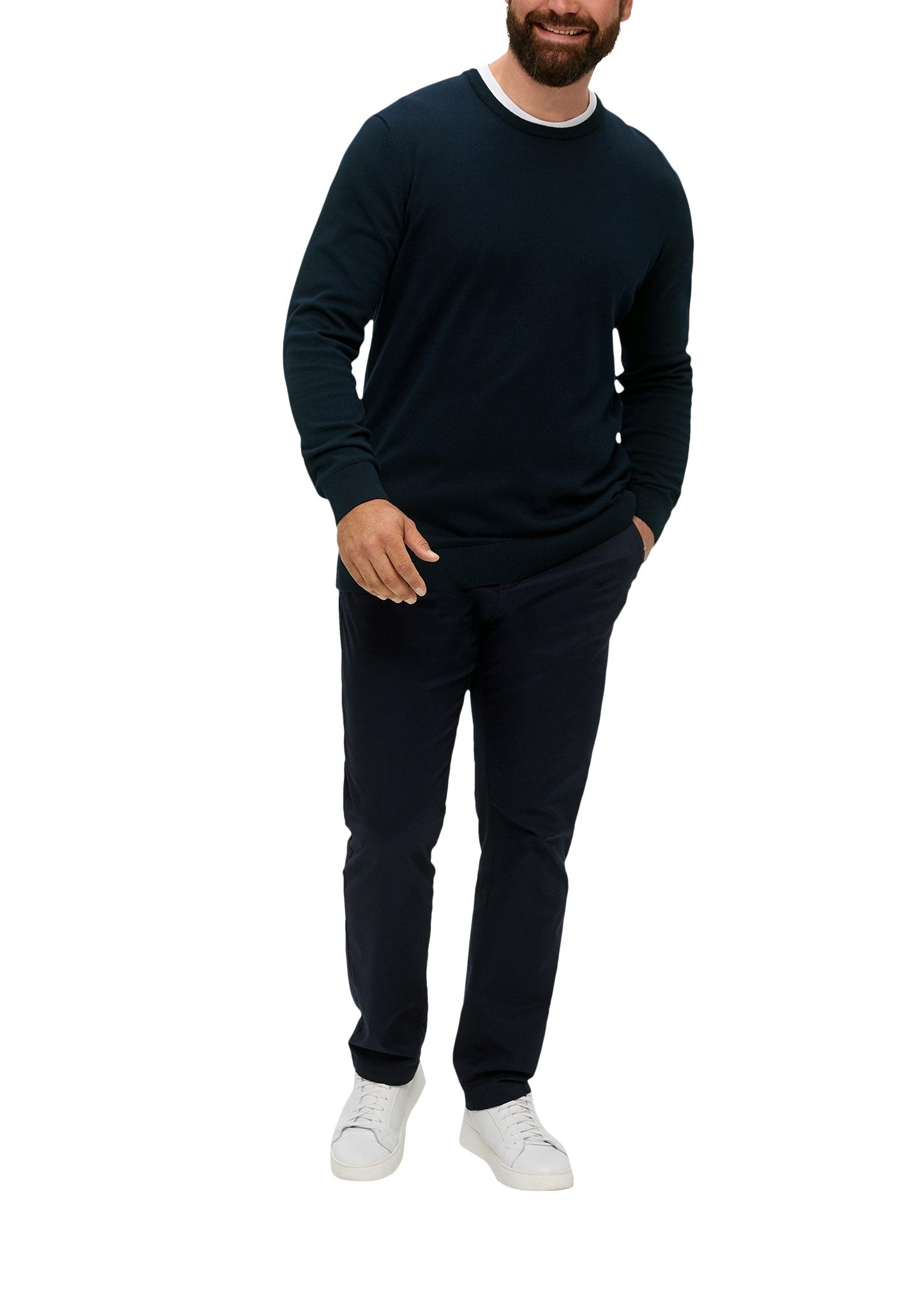 s.Oliver Men Big Sizes Strickpullover mit Logostickerei - Große Größen