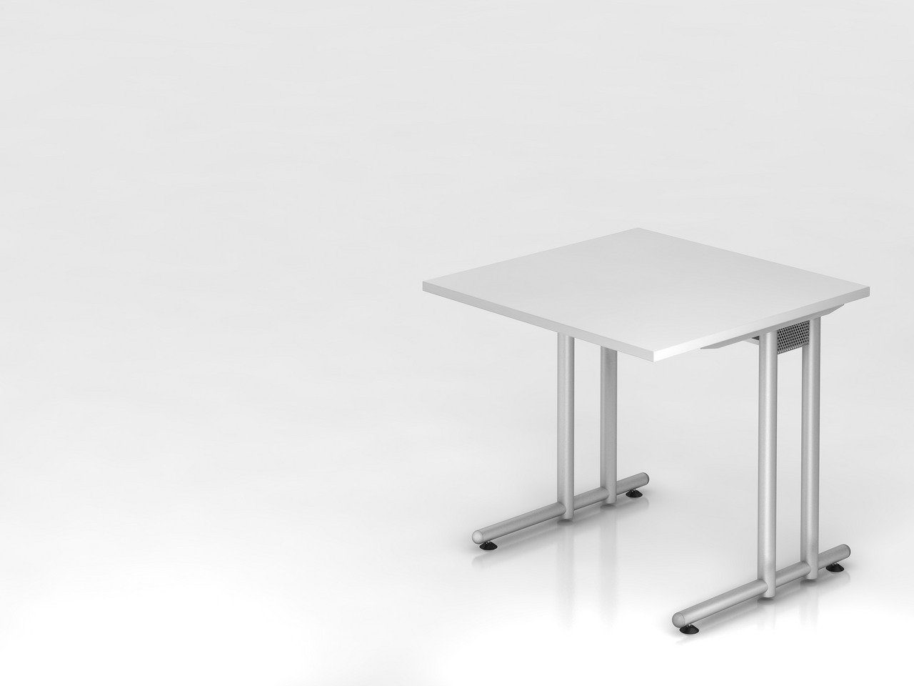 PROREGAL® Schreibtisch Schreibtisch Mauno, 72cm Weiß Arbeitshöhe  Ahorn,  BxT 80x80cm