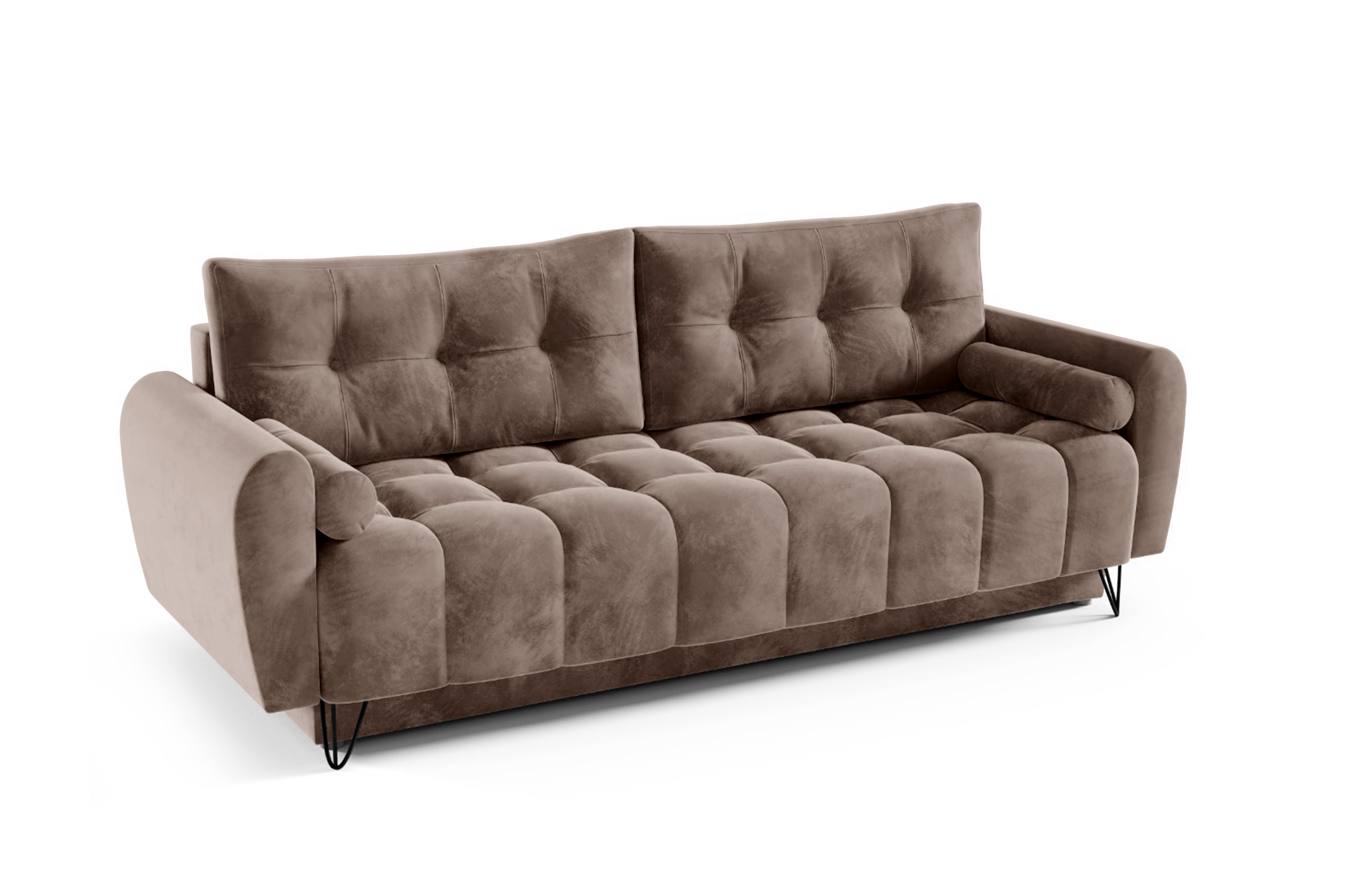 MOEBLO Schlafsofa OHIO, Sofa Couch für Wohnzimmer Polstersofa Sofagarnitur Wohnlandschaft mit Bettfunktion - (BxHxT): 233x93x100 cm, mit Schlaffunktion und Bettkasten