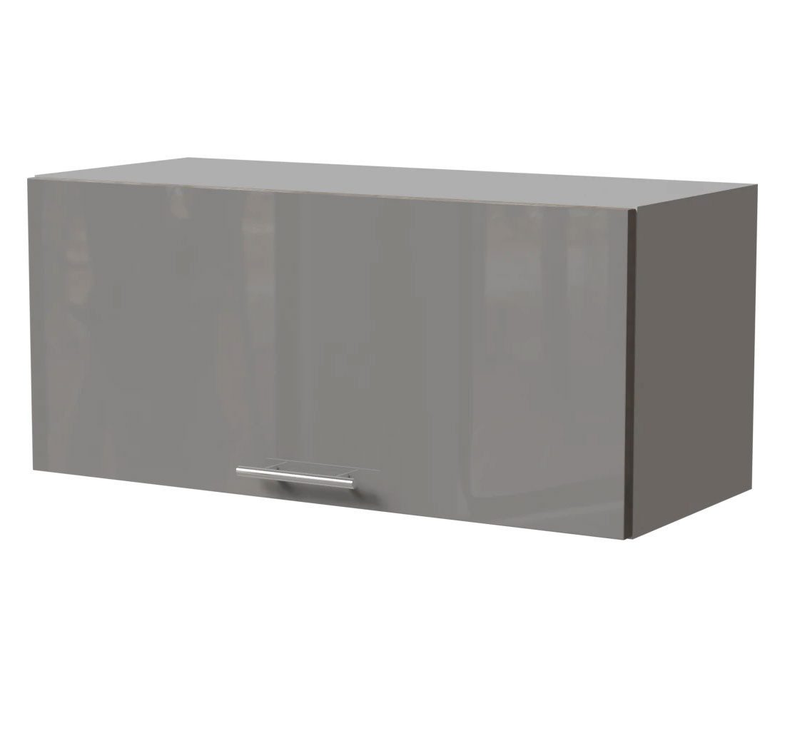 Feldmann-Wohnen Klapphängeschrank Essen (W4B/80, 1 Klappe, innen 1 Fach, 1-St., moderne Optik, lackierte Fronten) 80x32,5x36cm grau - grau Hochglanz (ES-W4B/80)