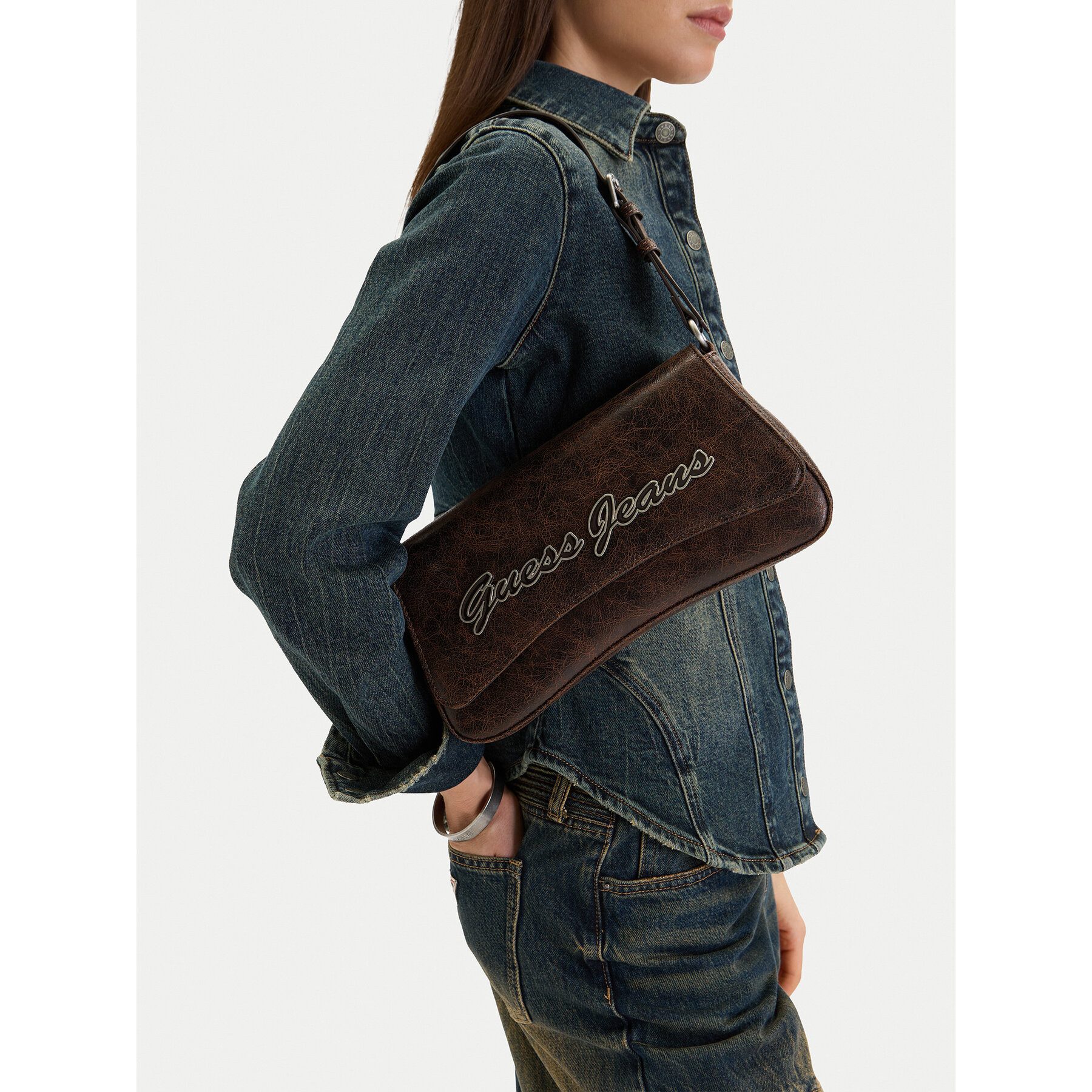 GUESS JEANS Handtasche Guess Jeans Damenhandtasche Braun