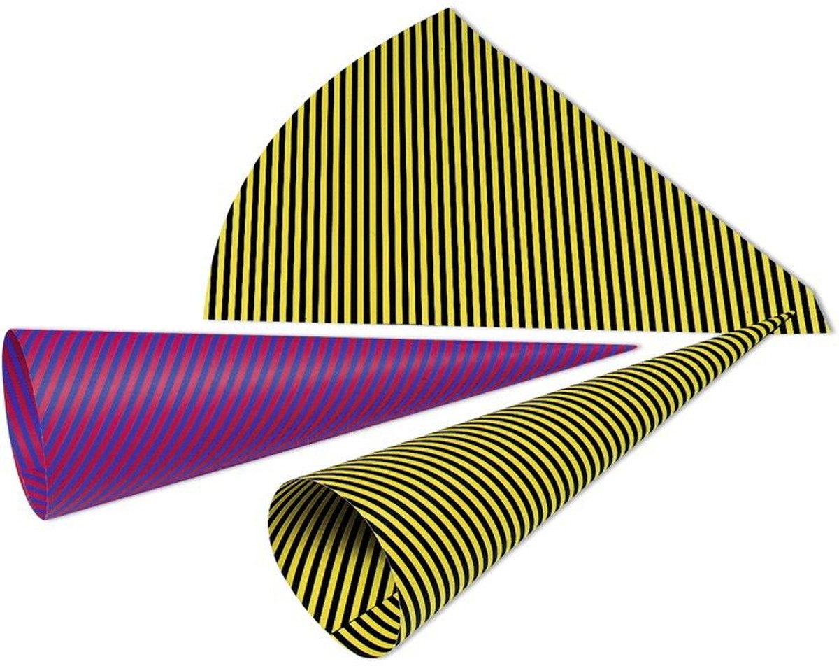 Ursus - Ludwig Bähr Schultüte Schultüten Streifen-Fotokarton 68cm VE=10 Stück gelb/schwarz