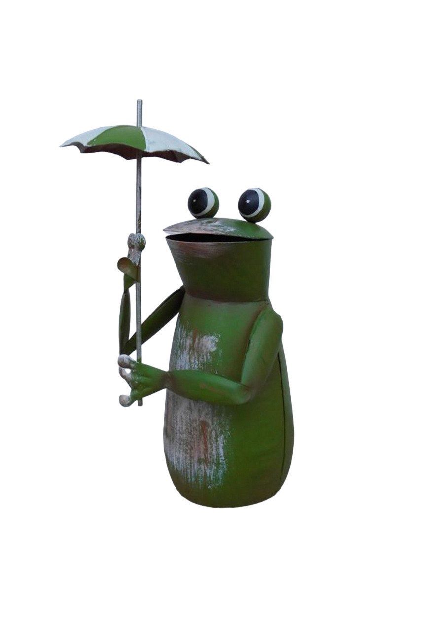 Deko-Impression Dekofigur Zaunfigur Zaunhocker Gartendeko witziger frecher Frosch m. Schirm 16cm (1 St)