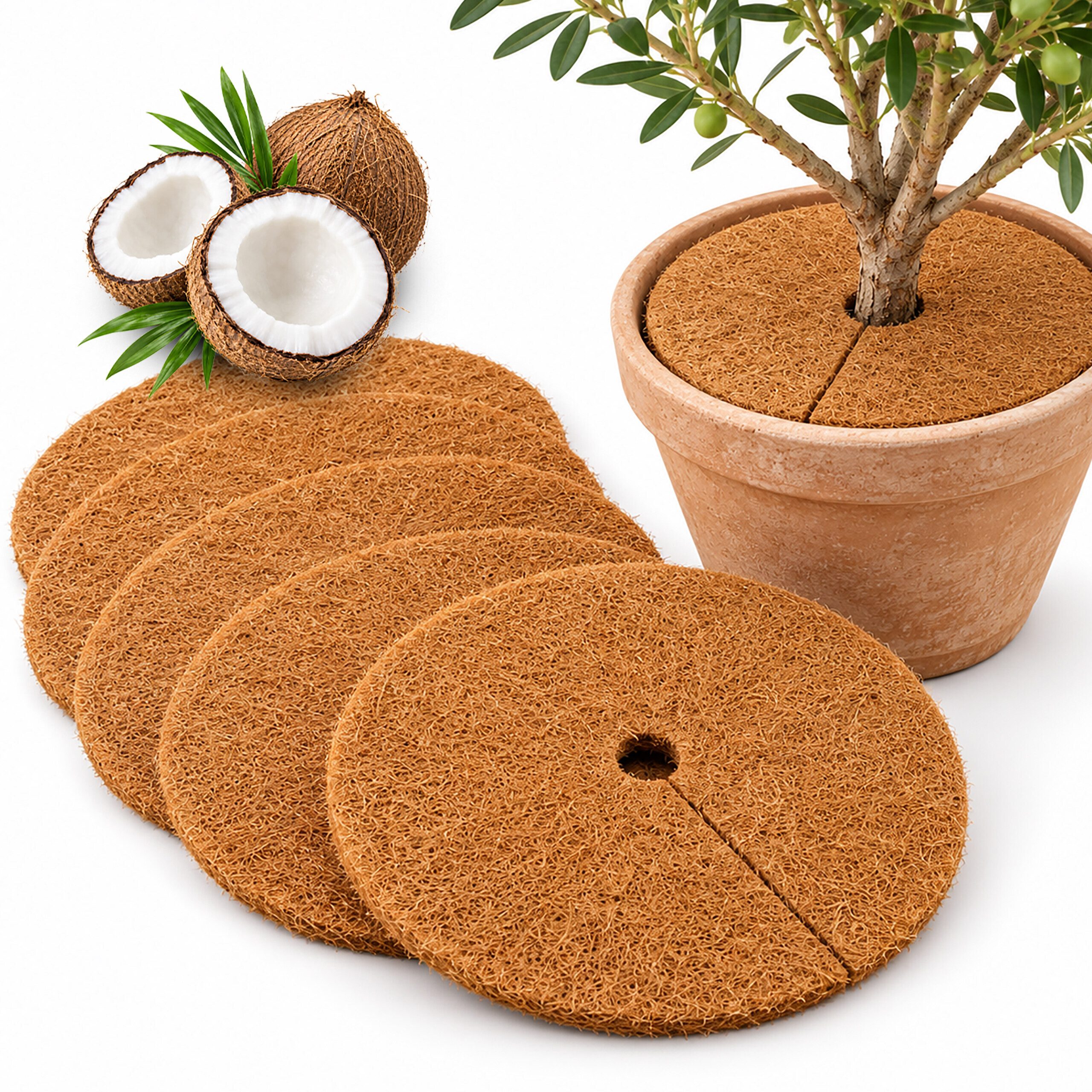 relaxdays Kokosmatte Pflanzen Winterschutz 5er Set, (5-St), 50 cm