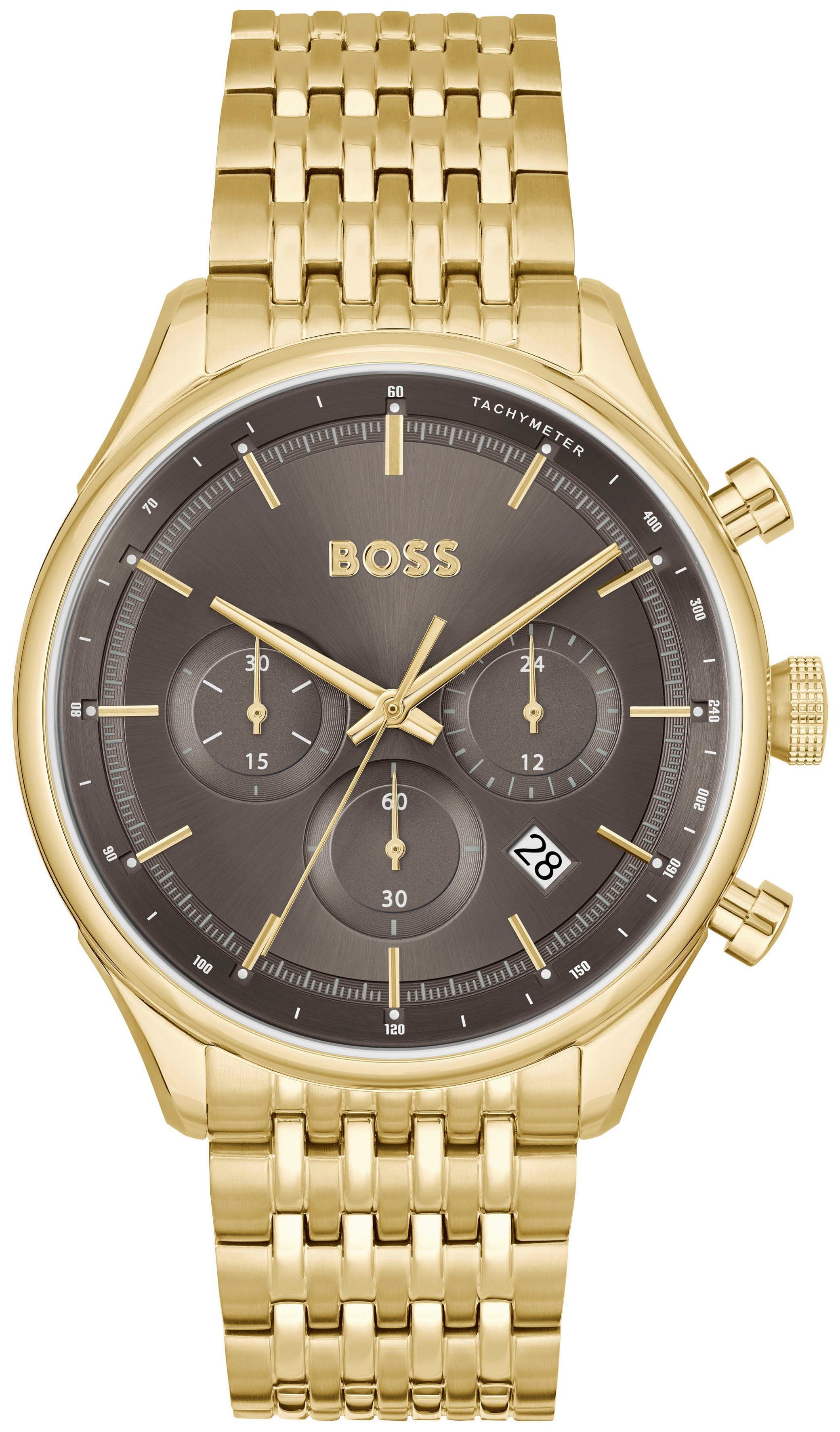 BOSS Chronograph GREGOR, 1514051, Quarzuhr, Herrenuhr, Armbanduhr, Stoppfunktion, Datum