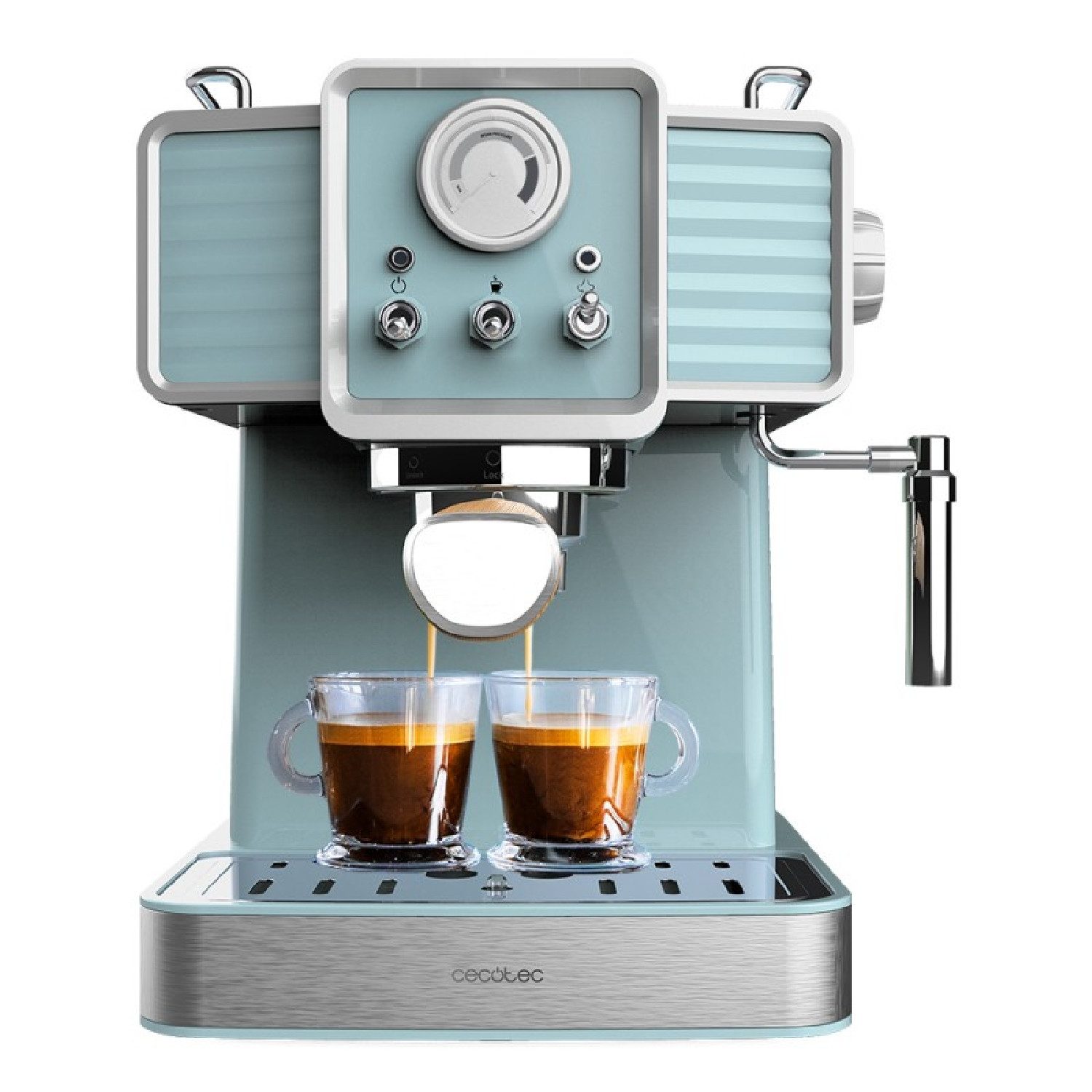 Cecotec Espressomaschine, 1.5l Kaffeekanne, Power Espresso 20 Tradizionale Light Blue