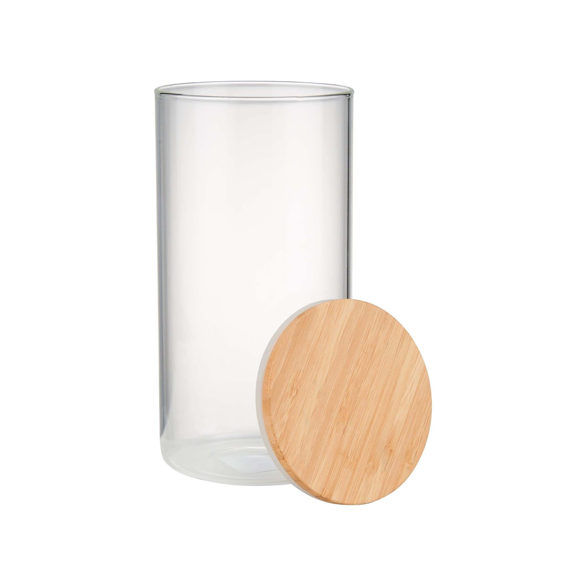 Vorratsglas Silikon Vorratsgläser BUTLERS Bambus, WOODLOCK Borosilikatglas, 4x 1750ml,
