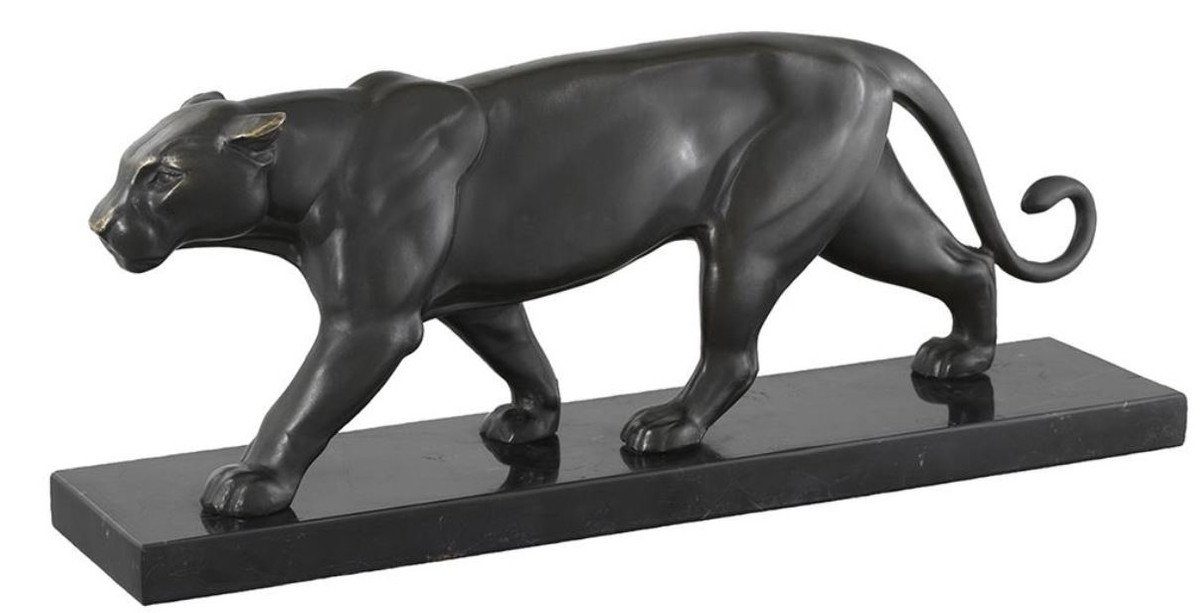 auf Luxus Casa Padrino Bronzefigur Dekoration cm Marmorsockel 42 x Panther 16,5 9 - H. Wohnzimmer Dekofigur x