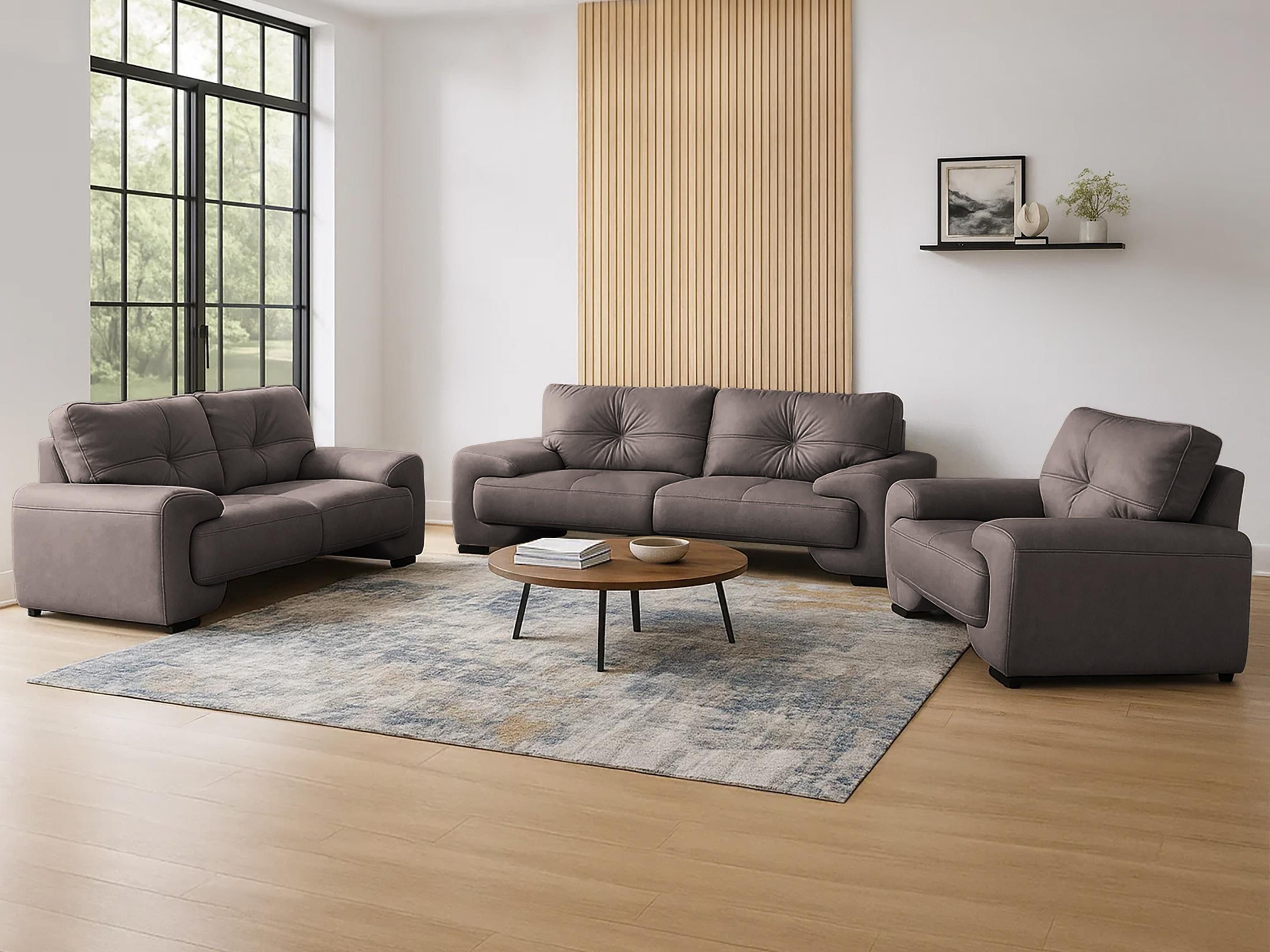 Beautysofa Big-Sofa Polstergarnitur Omega Set 3+2+1 Sofa Wohnzimmer Sofagarnitur, modernes Sofaset für Wohnzimmer, Kunstleder Couchgarnitur im modernen Design