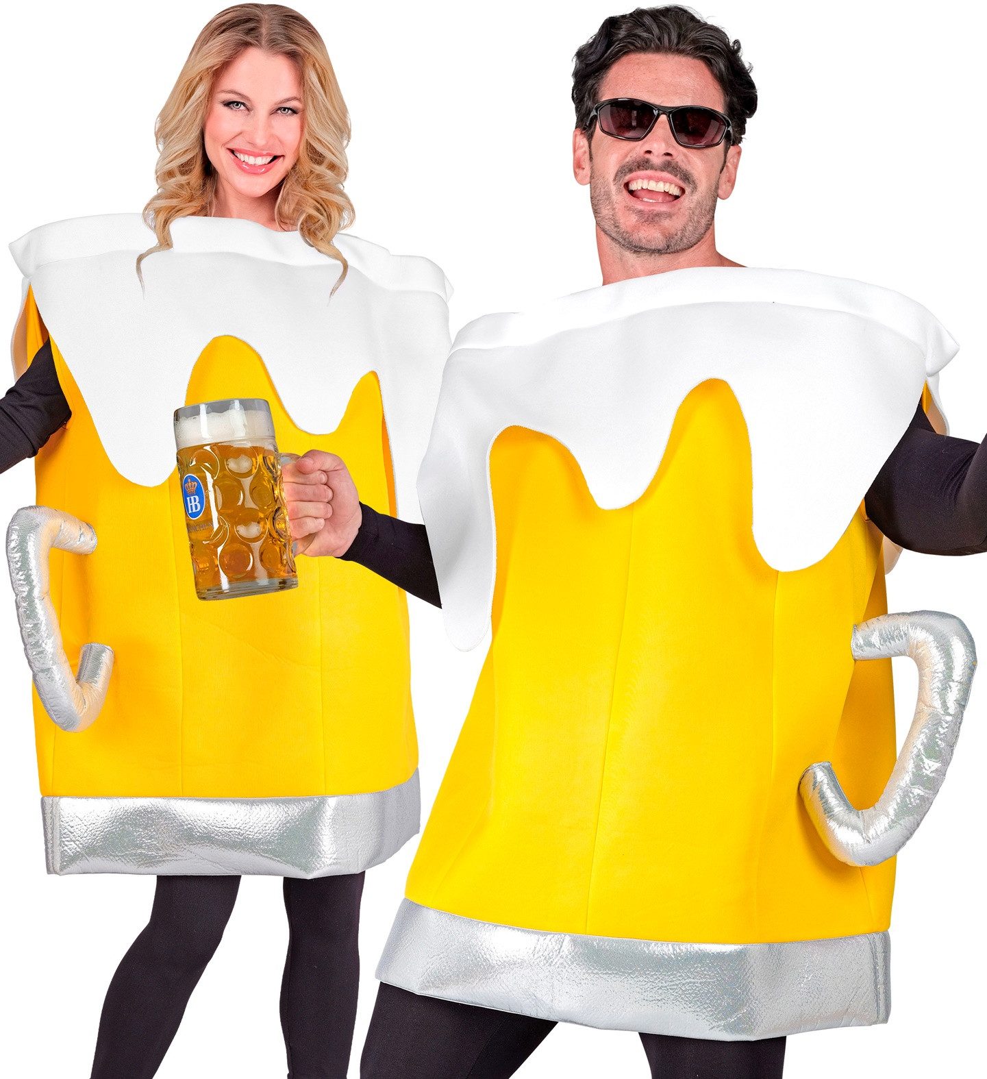 Widmann S.r.l. Kostüm Lustiges 'Bierkrug' Kostüm für Erwachsene, Gelb