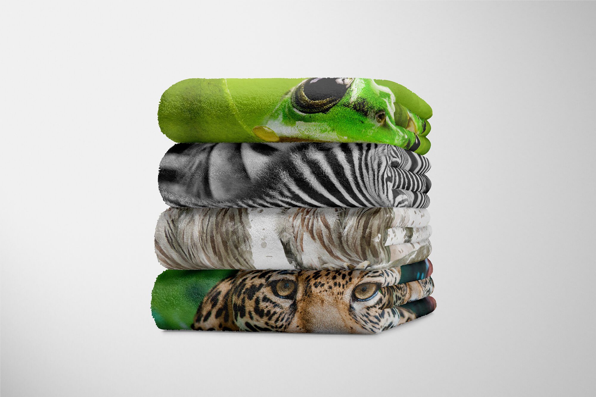 Tiermotiv Strandhandtuch Baumwolle-Polyester-Mix Handtuch (1-St), mit Saunatuch Kuscheldecke Handtücher Ast, Zwei Sinus Eulen auf Art Handtuch