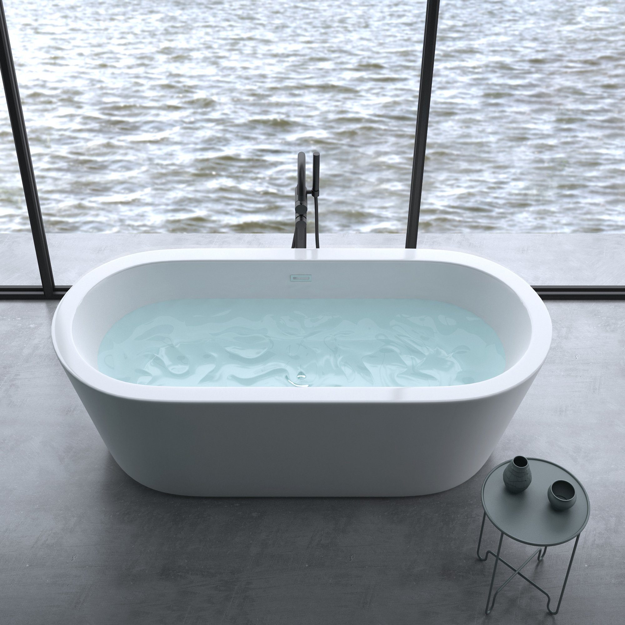 doporro Badewanne Design-Badewanne Freistehend inkl. Ablaufgarnitur günstig online kaufen