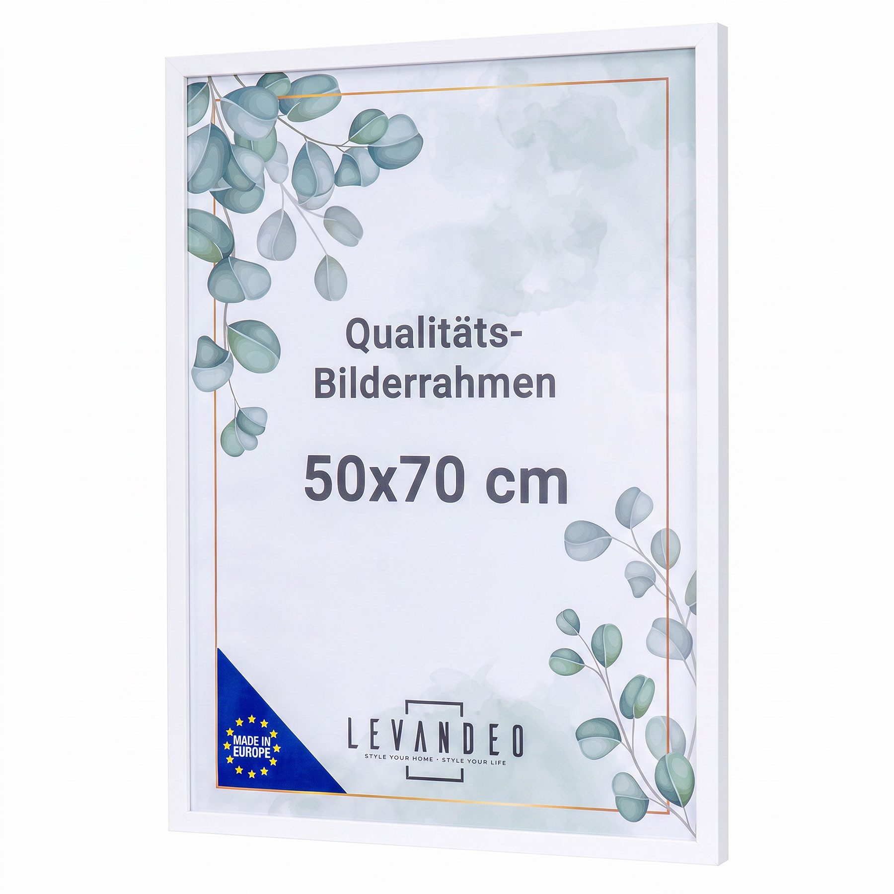 Levandeo® Bilderrahmen, Bilderrahmen 50×70 Holz Fotorahmen Weiß MDF Holzrahmen A