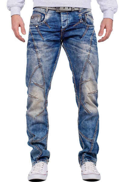 Cipo & Baxx 5-Pocket-Jeans Hose BA-C0894 W29/L30 (1-tlg) mit Verzierungen und dicken Nähten