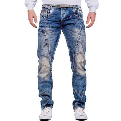 Cipo & Baxx 5-Pocket-Jeans Hose BA-C0894 W31/L32 (1-tlg) mit Verzierungen und dicken Nähten