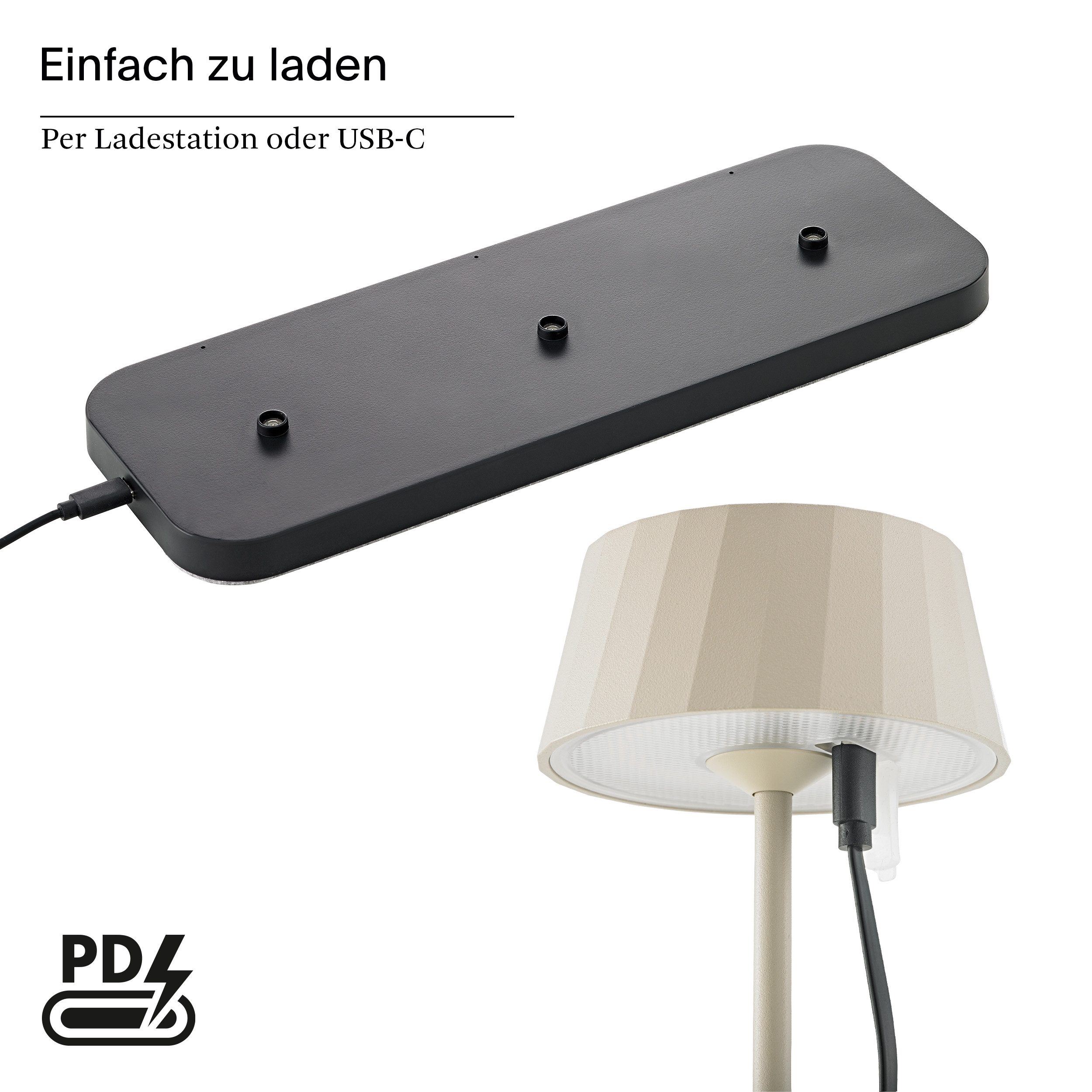 SIGOR LED Tischleuchte, Touch /Remote, LED fest integriert, Warmweiß