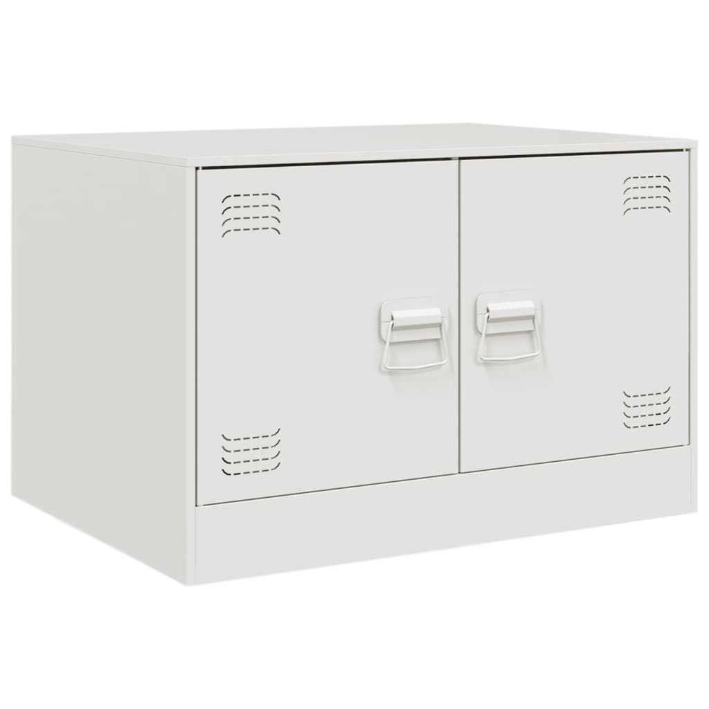 vidaXL Couchtisch Couchtisch Weiß 67x50x44 cm Stahl (1-St)