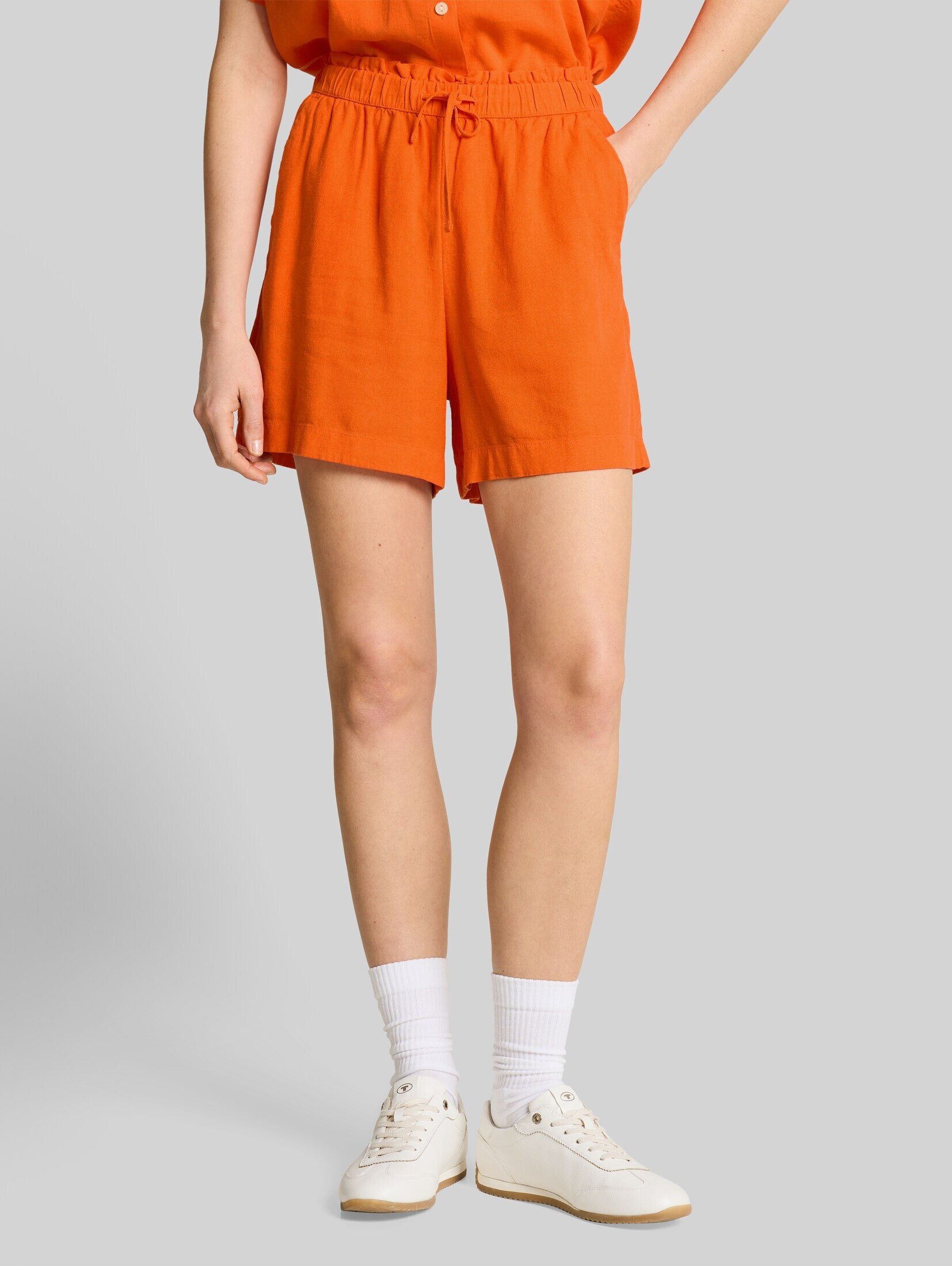TOM TAILOR Denim Shorts Hosen & Chino Loose Fit Shorts mit Leinenanteil