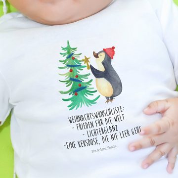 Mr. & Mrs. Panda Strampler Pinguin Weihnachtsbaum - Weiß - Geschenk, Kleidung, Langarm, Weihnach (1-tlg)