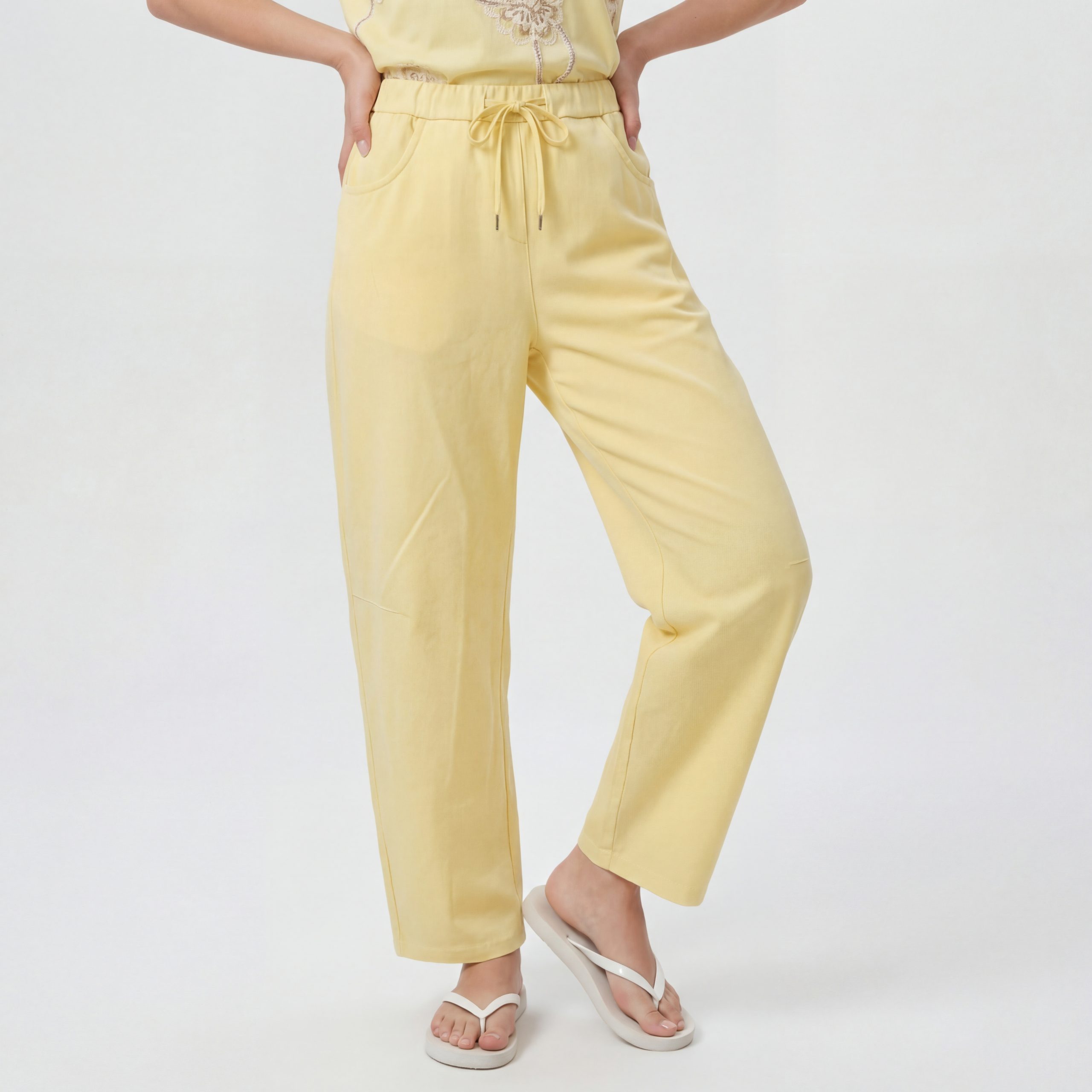 Sweathose Damen Barrel Jogger Sweatpants aus Baumwolle mit Elastikbund