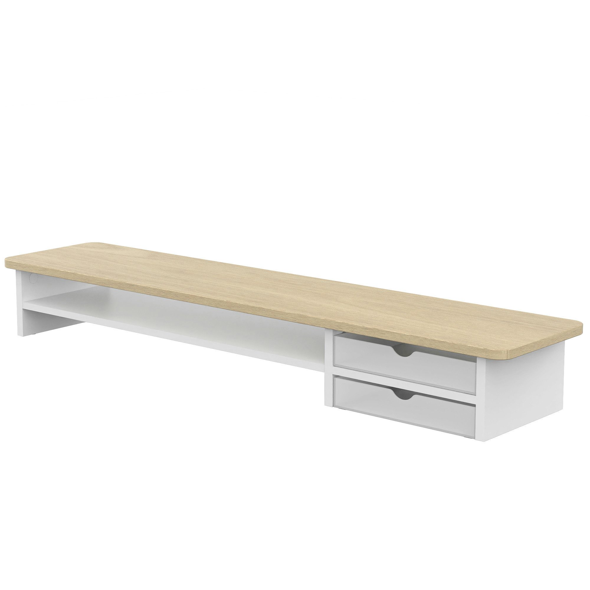 Fenge Monitorständer Monitorerhöhung, (Bildschirmerhöhung, Schreibtischaufsatz mit 2 Acryl Schubladen)