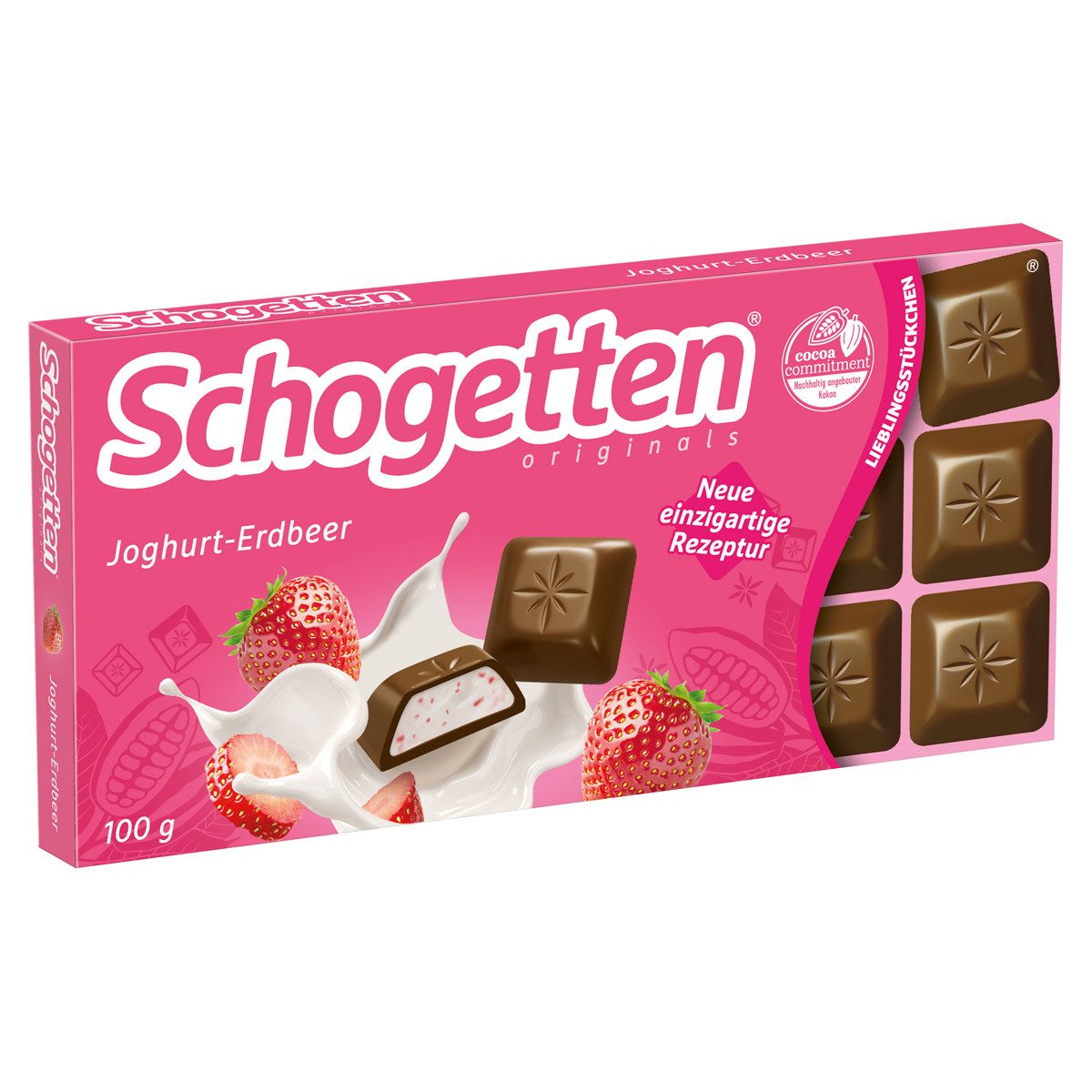 Schogetten Schokolade, Schogetten Joghurt Erdbeer Alpenvollmilch Schokoladen Stücke 100g