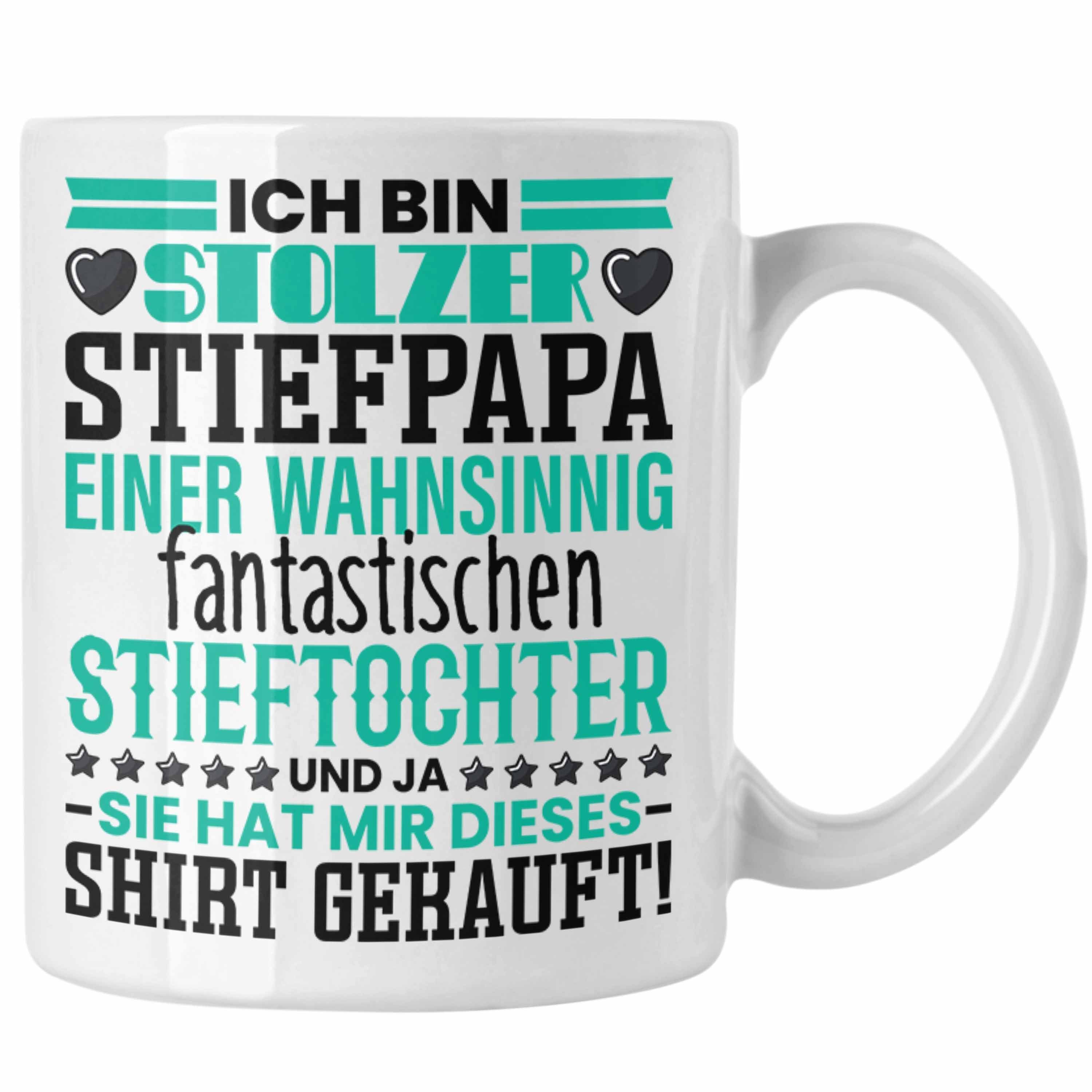 Trendation Tasse Stiefvater Tasse Spruch Geschenk von Kindern an Stiefvater Ich Bin St Weiss | Teetassen