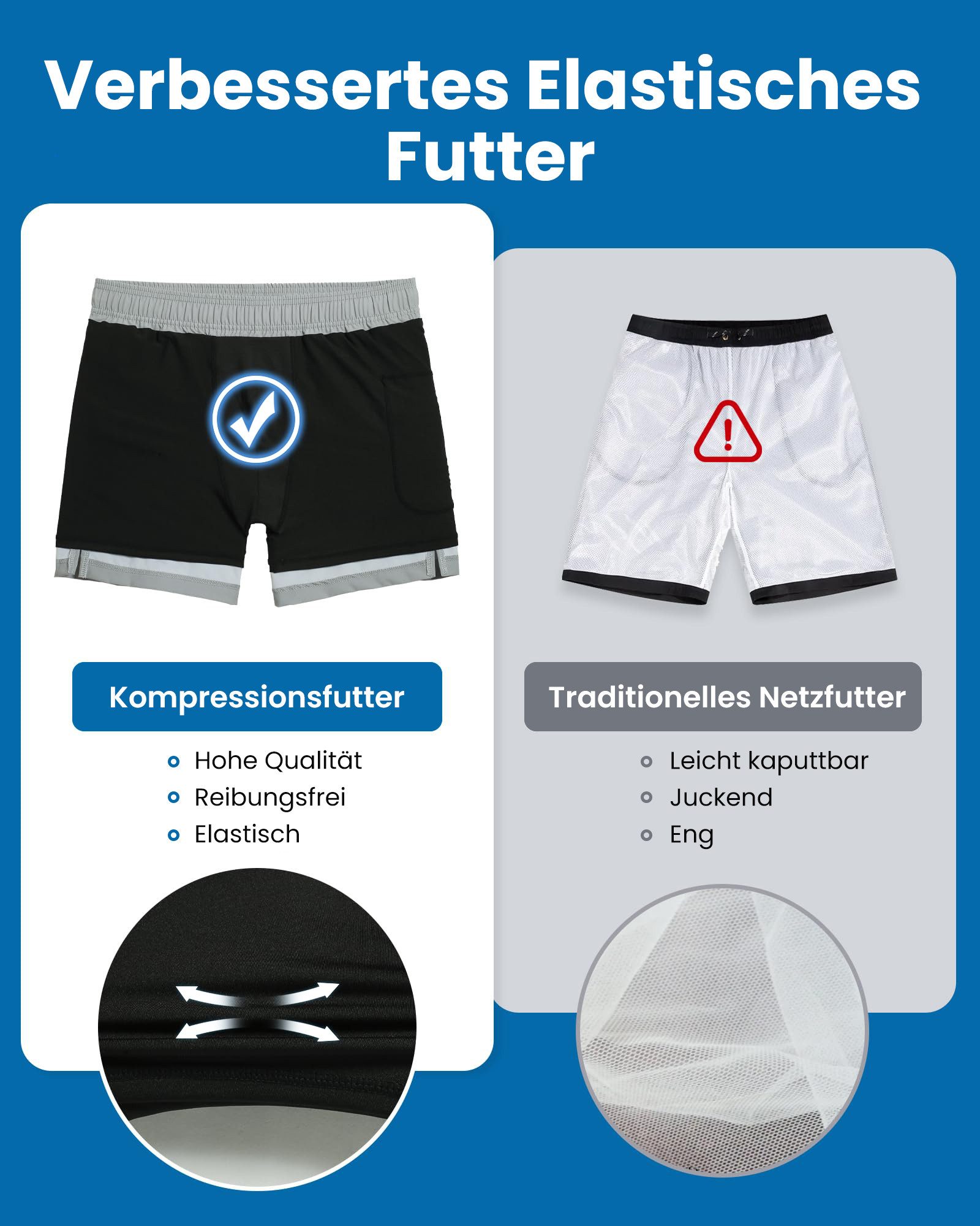 MaaMgic Shorts Herren Stretch kurze Hose Männer Badehose mit Reißverschlusstaschen (1-tlg) – Bild 5 von 5
