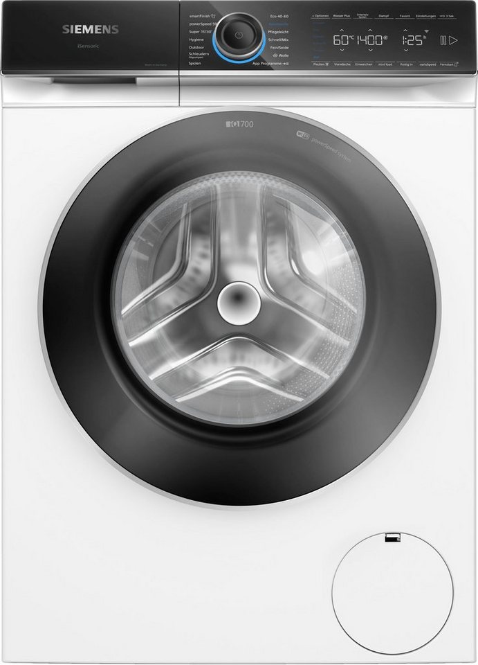 SIEMENS Waschmaschine WG44B2040, 9 kg, 1400 U/min, smartFinish – glättet  dank Dampf sämtliche Knitterfalten, Home Connect: Waschmaschine bedienen  von wo du möchtest mit der Home Connect App