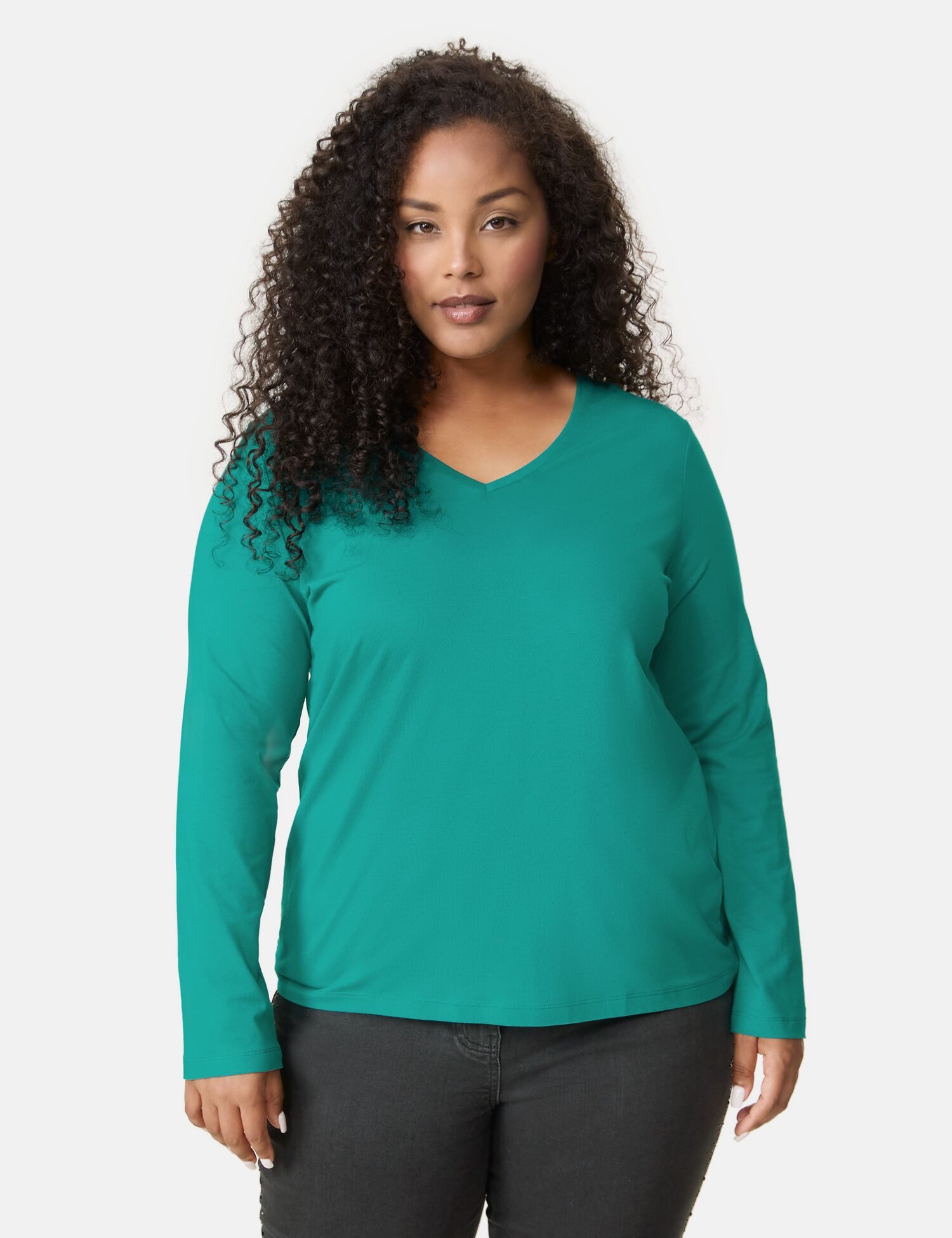 Samoon Shirtbluse Basic Langarmshirt
