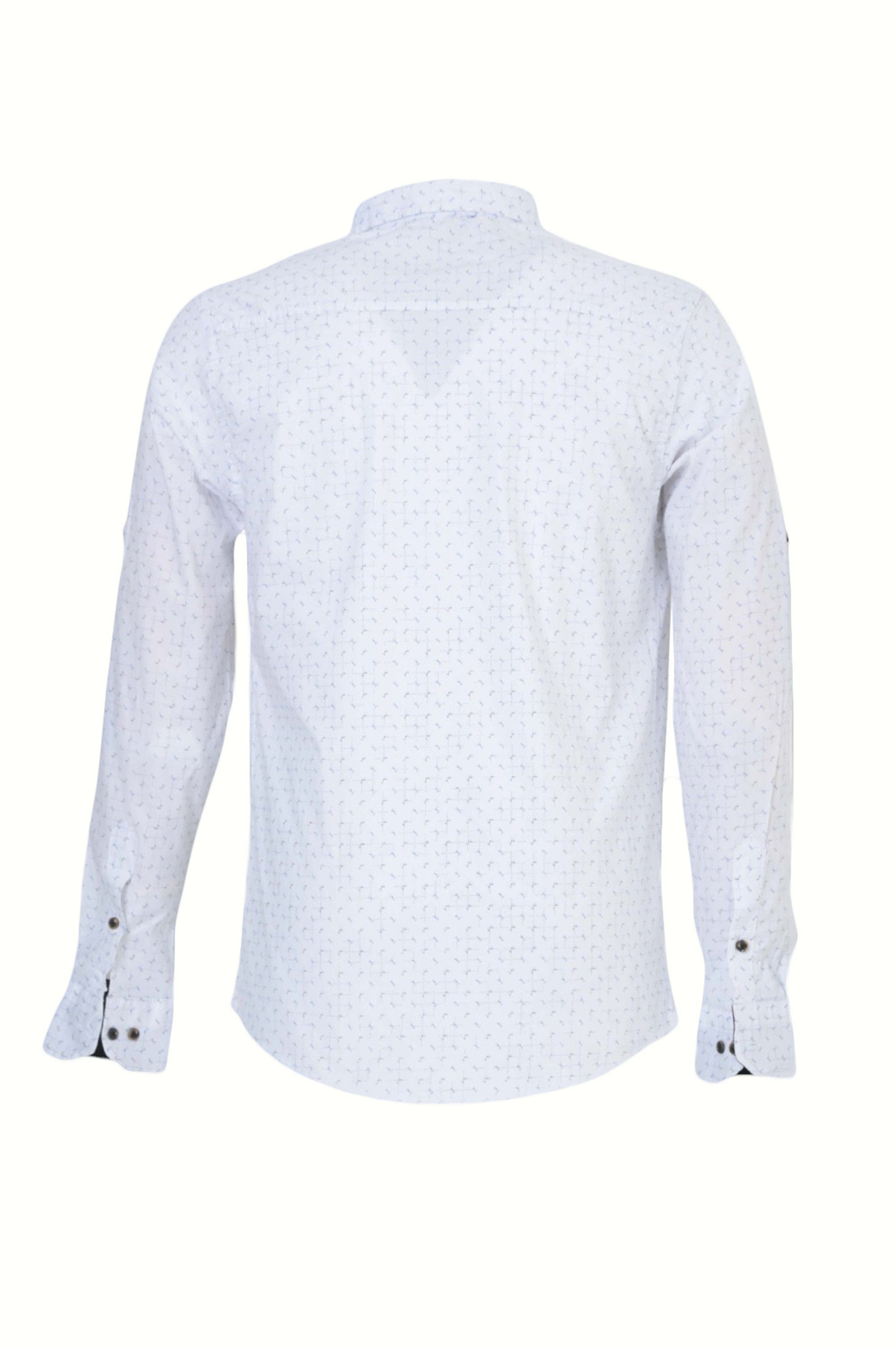Megaman Jeans Langarmhemd Megaman Herren Freizeit-Hemd Stretch Langarm Hemden