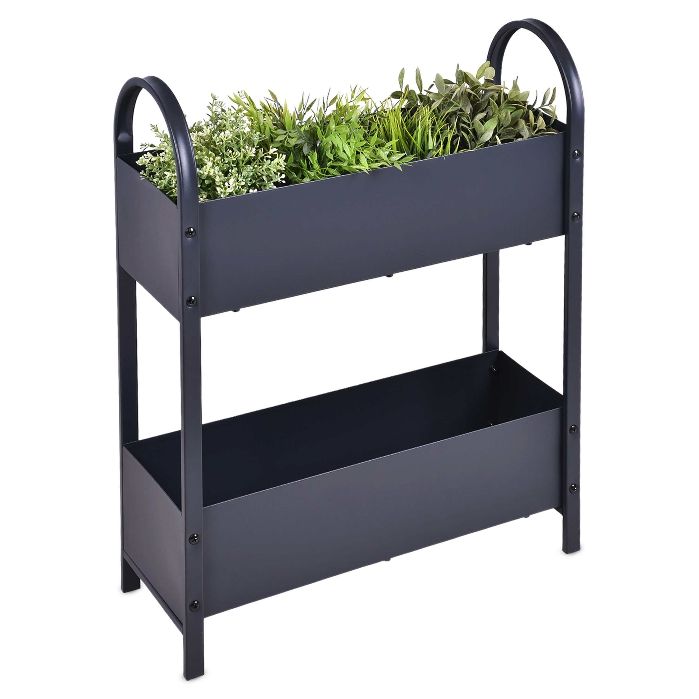 Spetebo Hochbeet Metall Hochbeet anthrazit pulverbeschichtet - 60 x 22 cm (Anzahl, 1 St., Stück), wetterfest