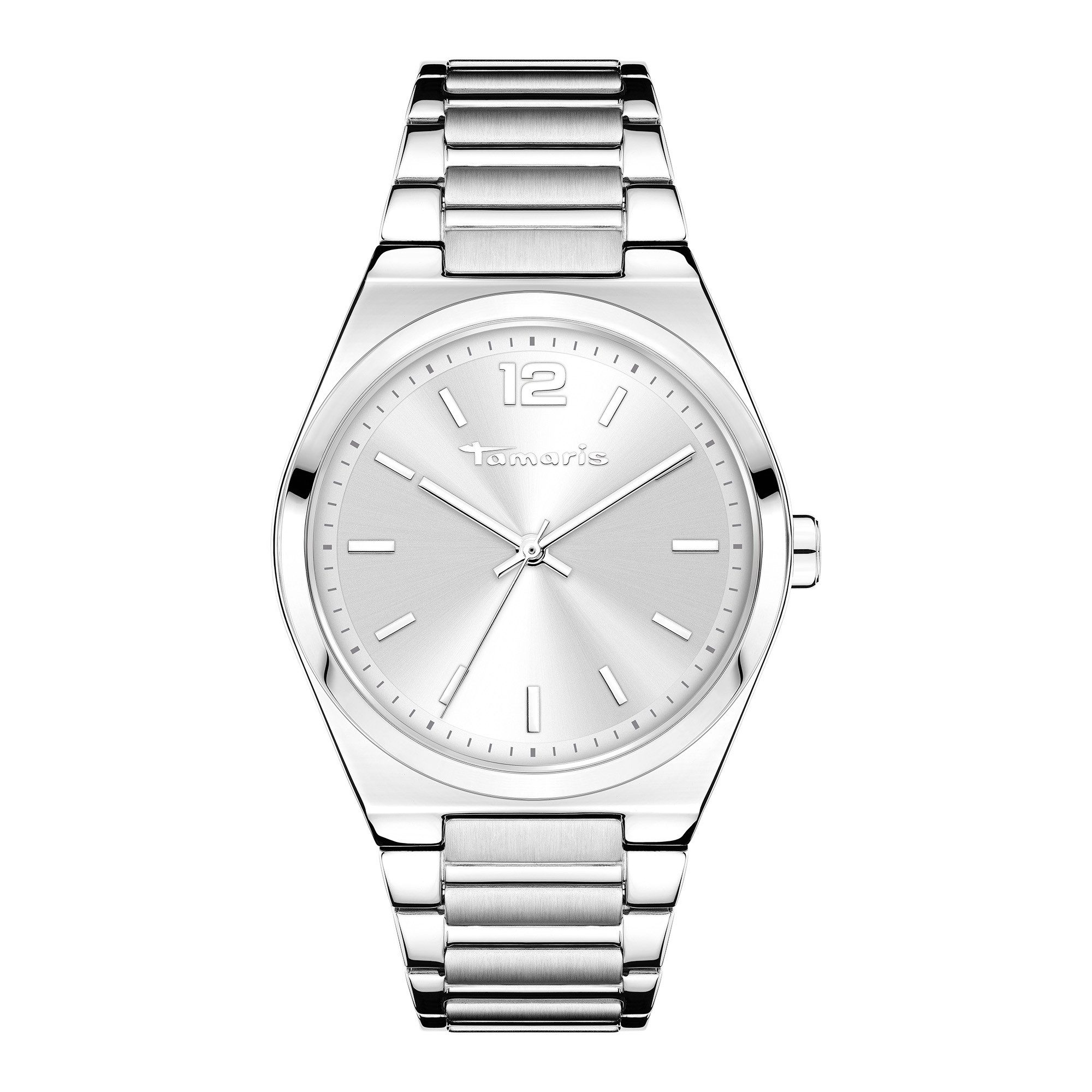 Tamaris Quarzuhr The Round Basic Essential TT-0144-MQ, Armbanduhr, Damenuhr, Edelstahlarmband, analog