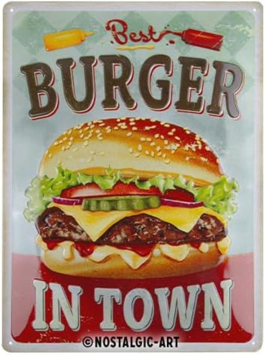 Nostalgic-Art Metallschild Blechschild 30 x 40 cm - Best Burger in Town