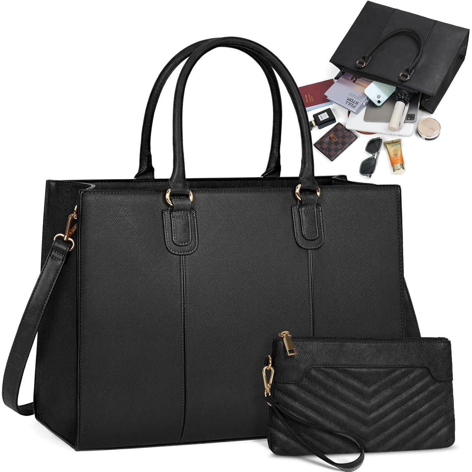 LuxusKollektion Handtasche Handtasche Damen 15,6 Zoll Shopper Groß Tote Clutch PU Leder
