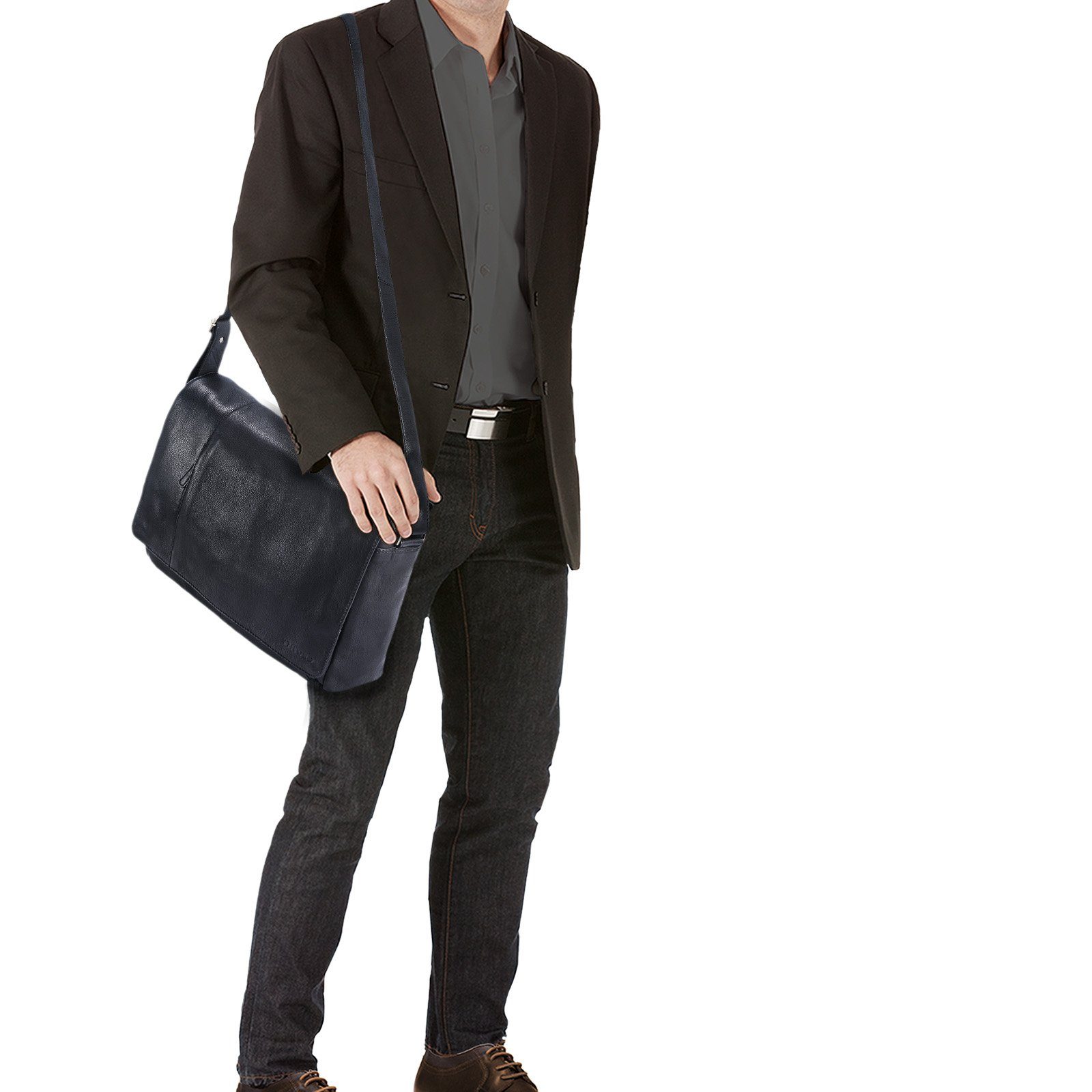 STILORD Laptoptasche "Elias" Echtleder Herren Umhängetasche günstig online kaufen