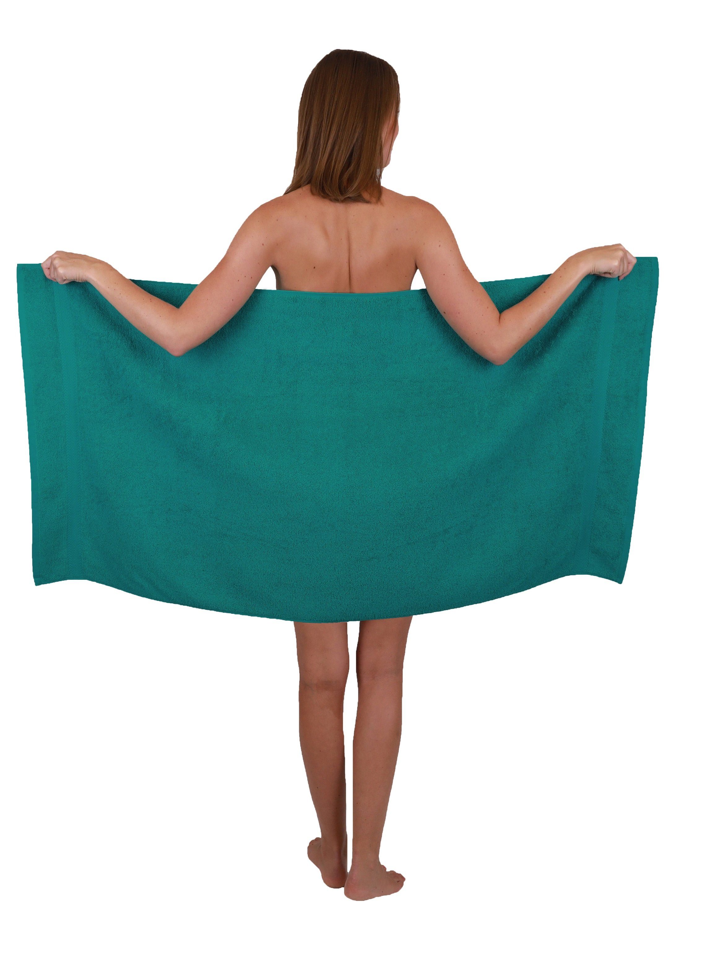 & 10-tlg. Dunkelbraun, Handtuch-Set Premium Baumwolle Farbe Smaragdgrün 100% Betz Set Handtuch