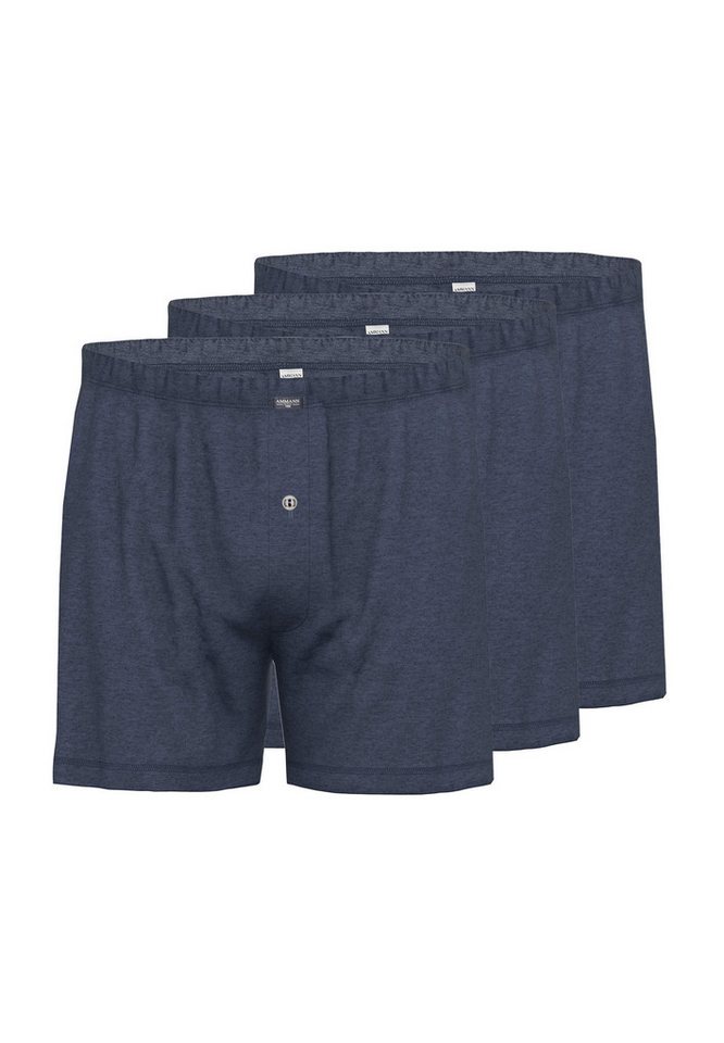 Ammann Boxershorts 3er Pack Denim (Spar-Set, 3-St) Boxershorts - Baumwolle - mit Eingriff