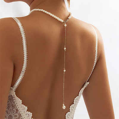 Fivejoy Charm-Kette Lange Kette, Körperkette Mode minimalistische Braut Halskette