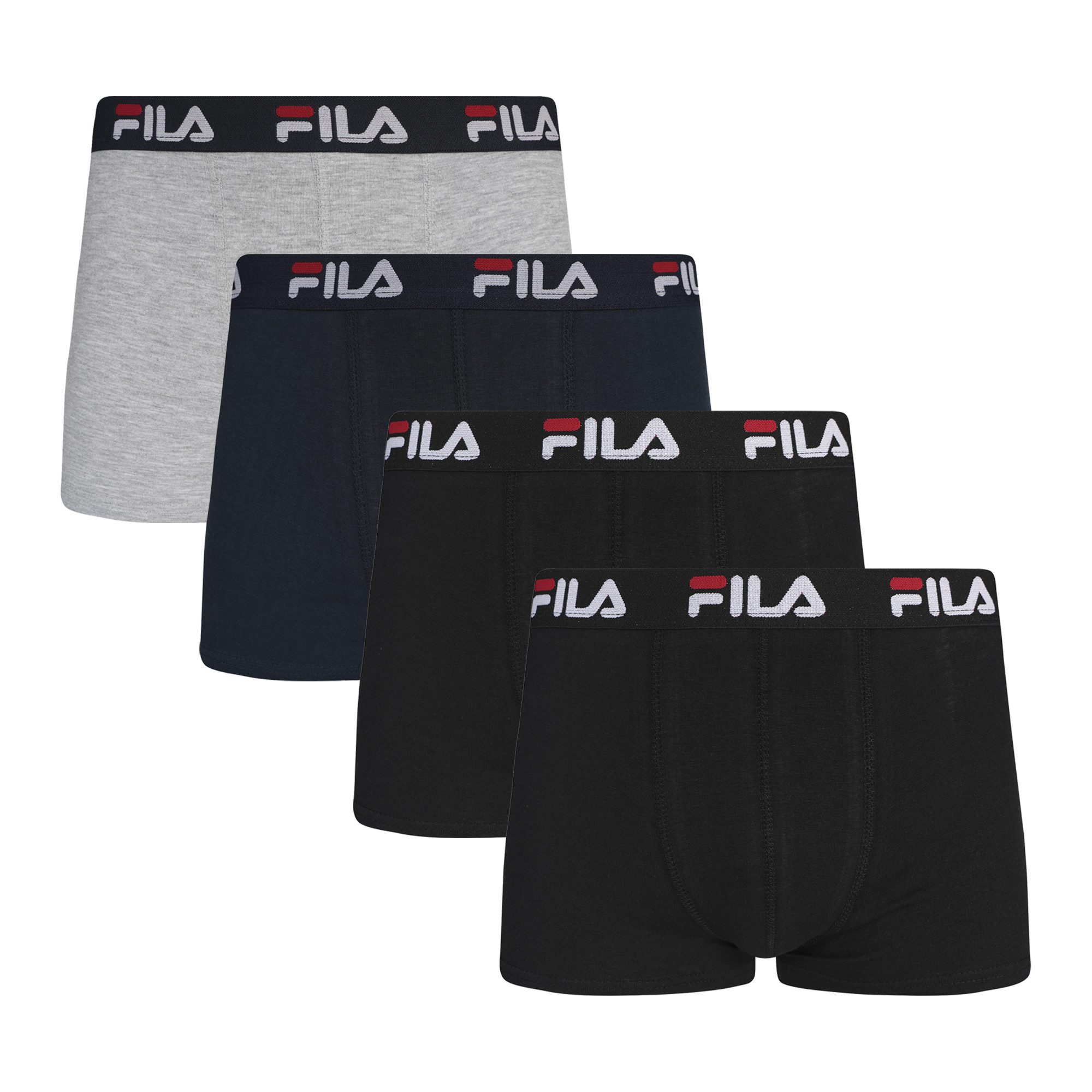 Fila Boxershorts (4er Pack) bequem, Baumwollmix, elastisch, weich, sportlich, ohne Eingriff