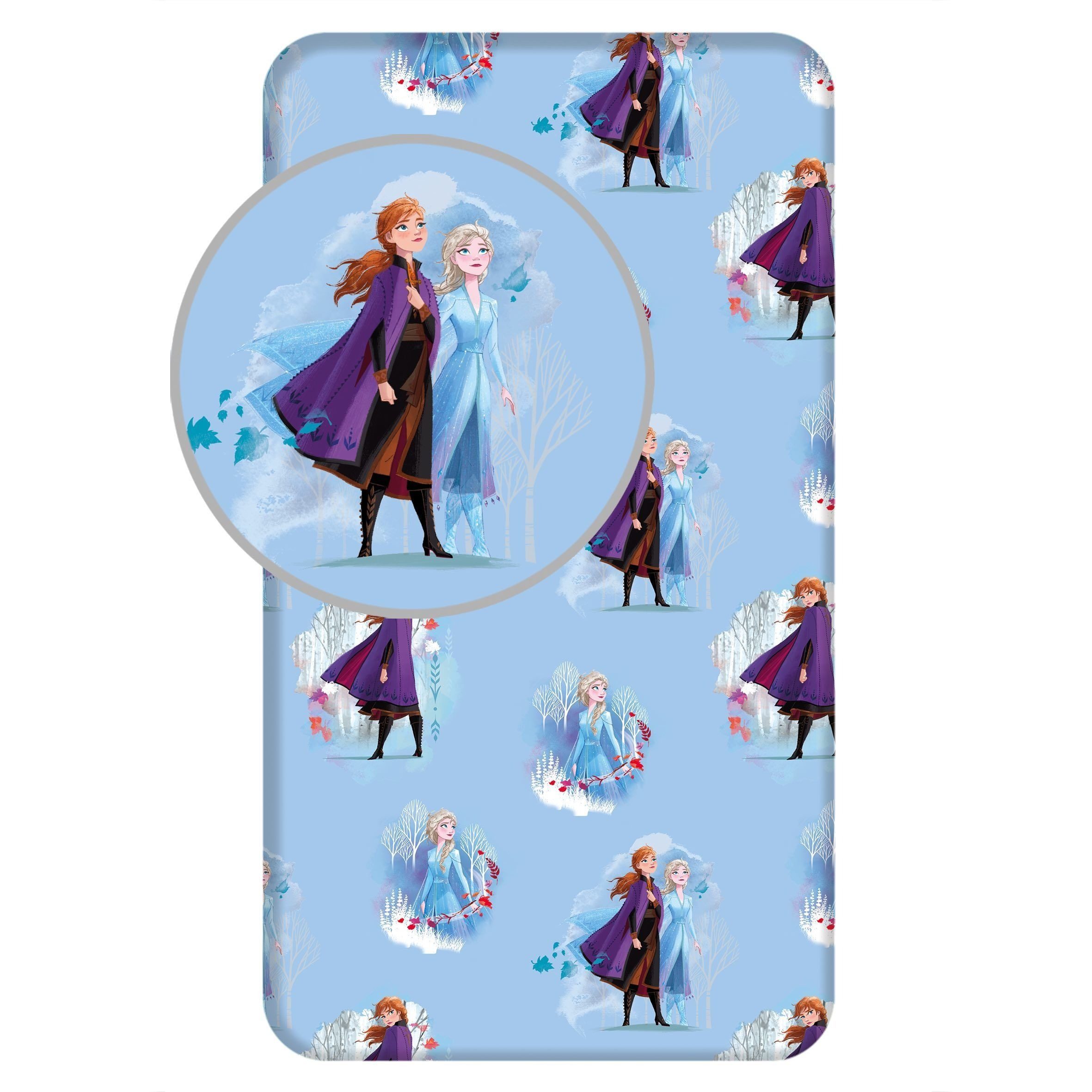 Disney Frozen Spannbettlaken 90x200 cm – Baumwolle – Kinderbett Bezug, (1 Stück)