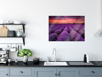 Pixxprint Glasbild Wunderschöne Lavendel Provence, Wunderschöne Lavendel Provence (1 St), Glasbild aus Echtglas, inkl. Aufhängungen und Abstandshalter
