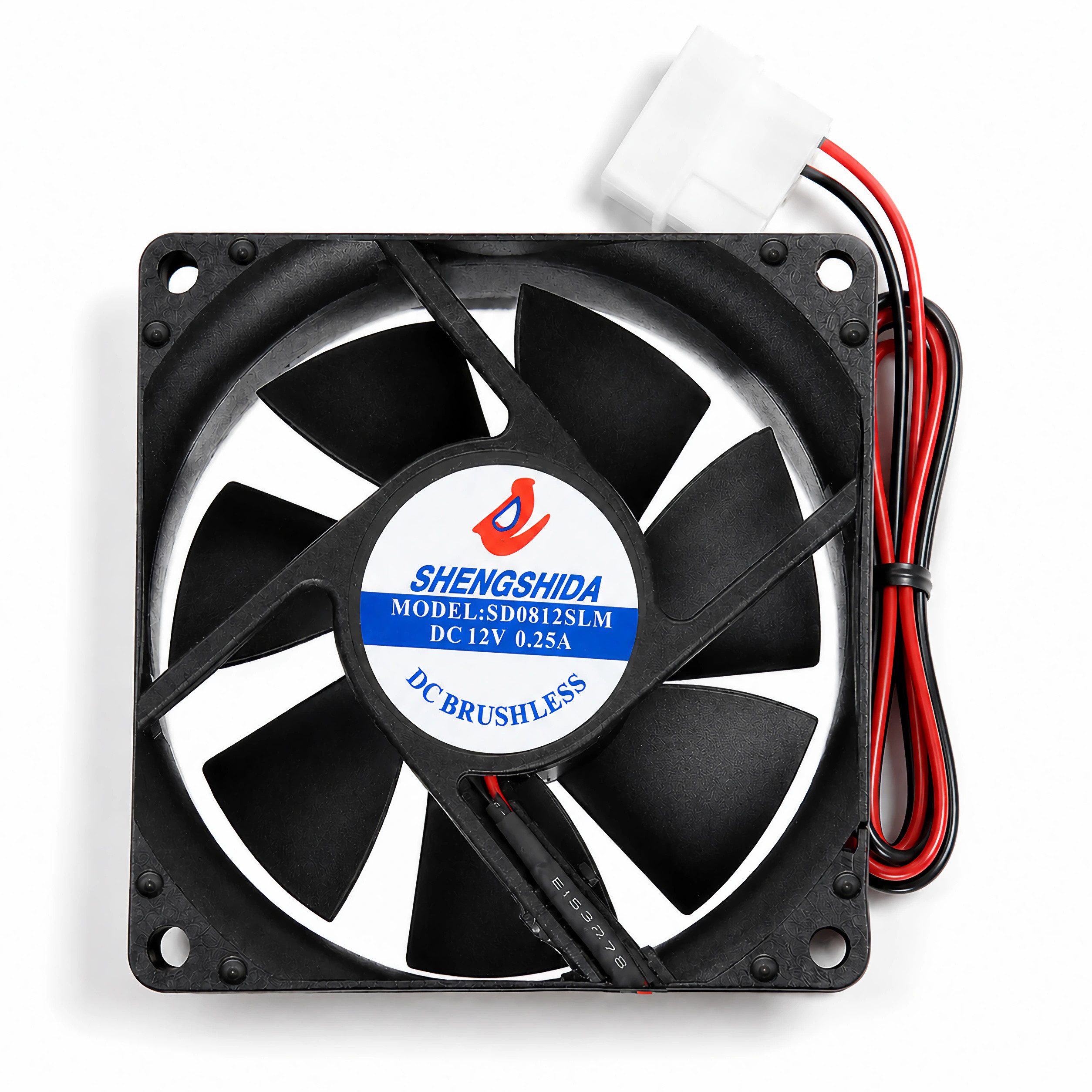 Bolwins Gehäuselüfter G58C 4pin 12V 80x80x25mm Brushless Lüfter Lüfterkühler Kühler Computer, Leiser 80mm Lüfter mit hoher Effizienz und langer Lebensdauer
