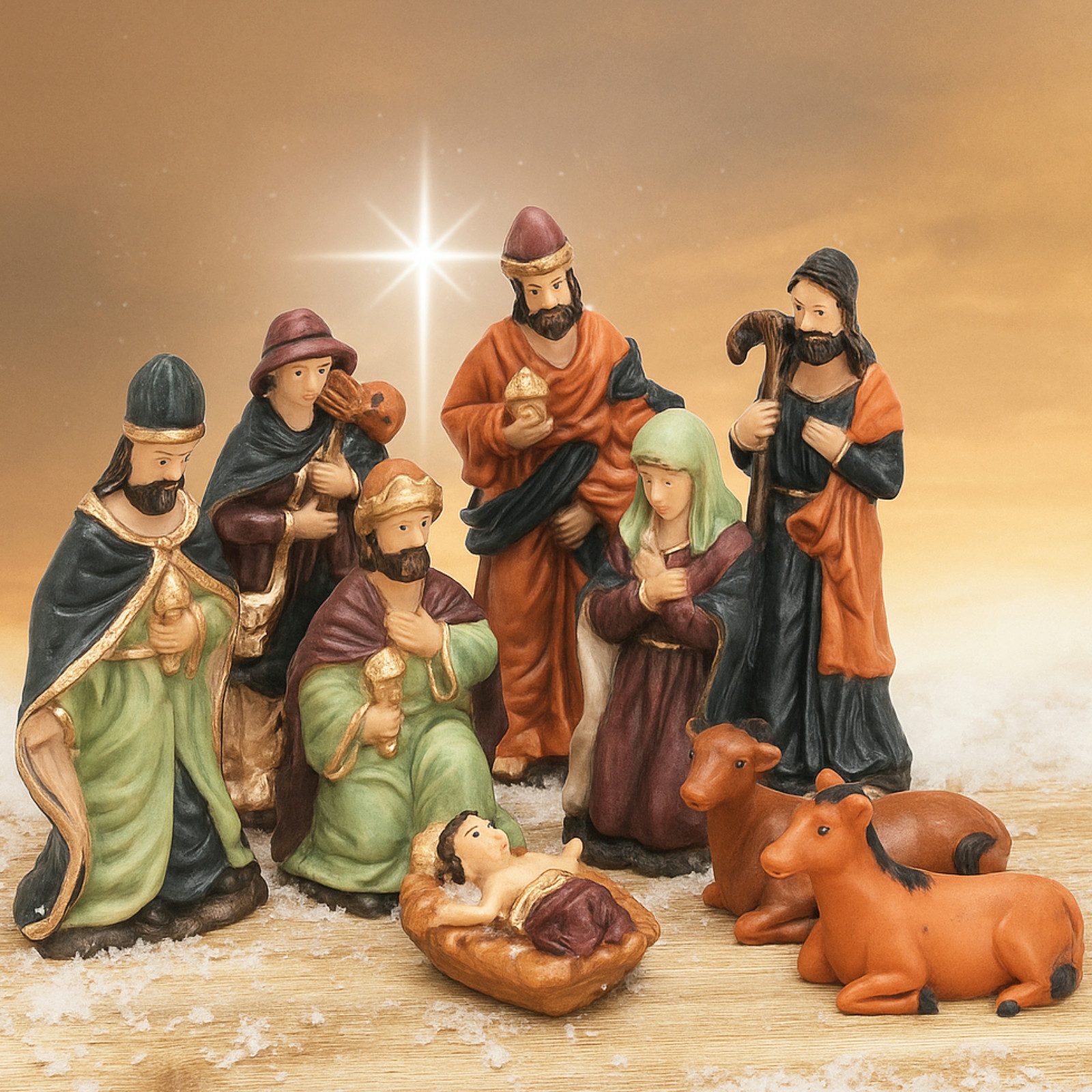 Koopman Krippenfigur Weihnachten Фигурки 5-8 cm hoch Jesus Josef Maria 9 er Set (9 St), 9-teilig, Фигурки, Krippenset, Weihnachten, Weihnachtsfiguren