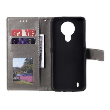 CoverKingz Handyhülle Hülle für Nokia 1.4 Handyhülle Flip Case Cover Schutzhülle Tasche 16,5 cm (6,5 Zoll), Klapphülle Schutzhülle mit Kartenfach Schutztasche Motiv Mandala