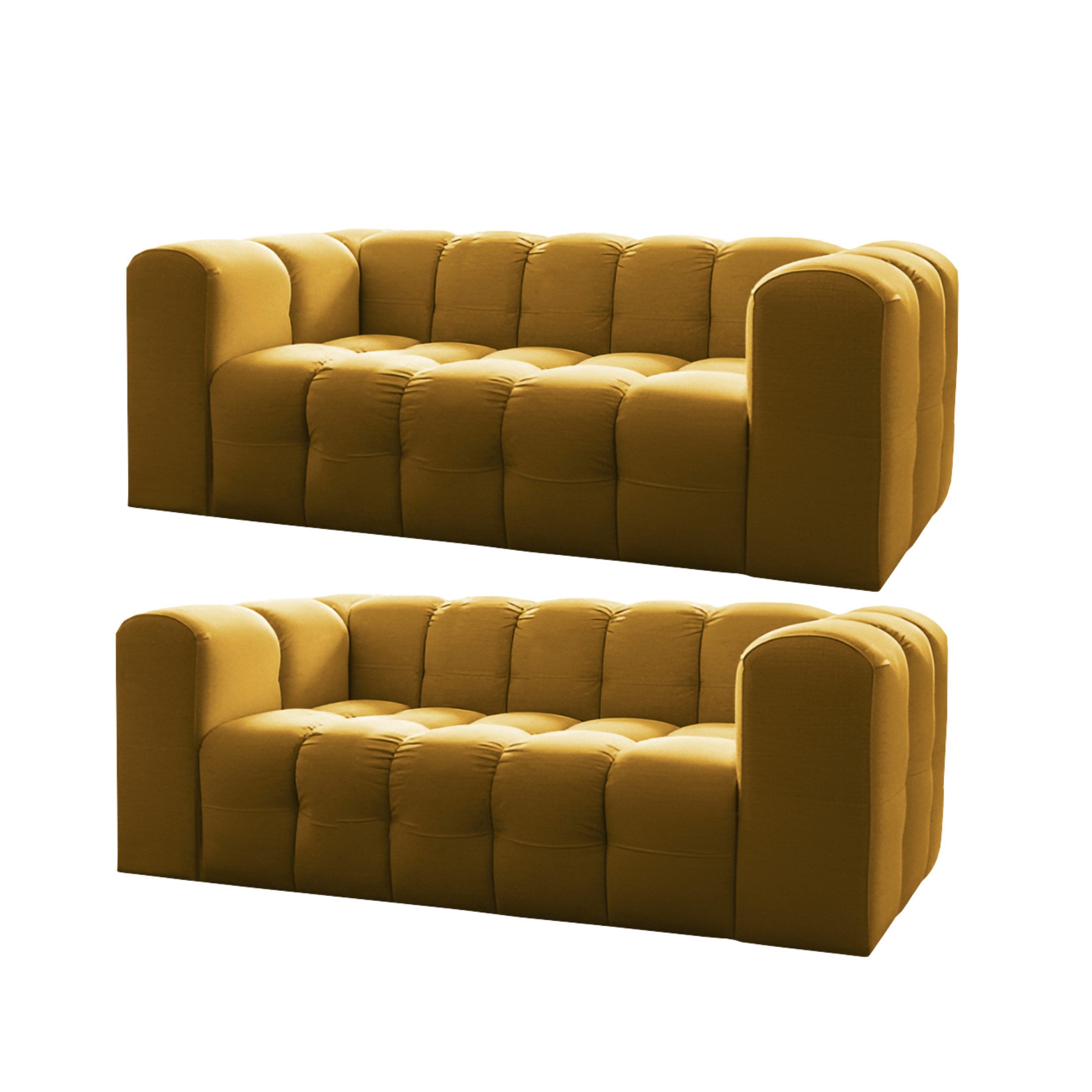 Friderik-EU 2-Sitzer Baloo Sofa 2x2-Sitzer Set 200 cm – HR-Schaum, modernes Design & Komfort – Stoff Tiffany